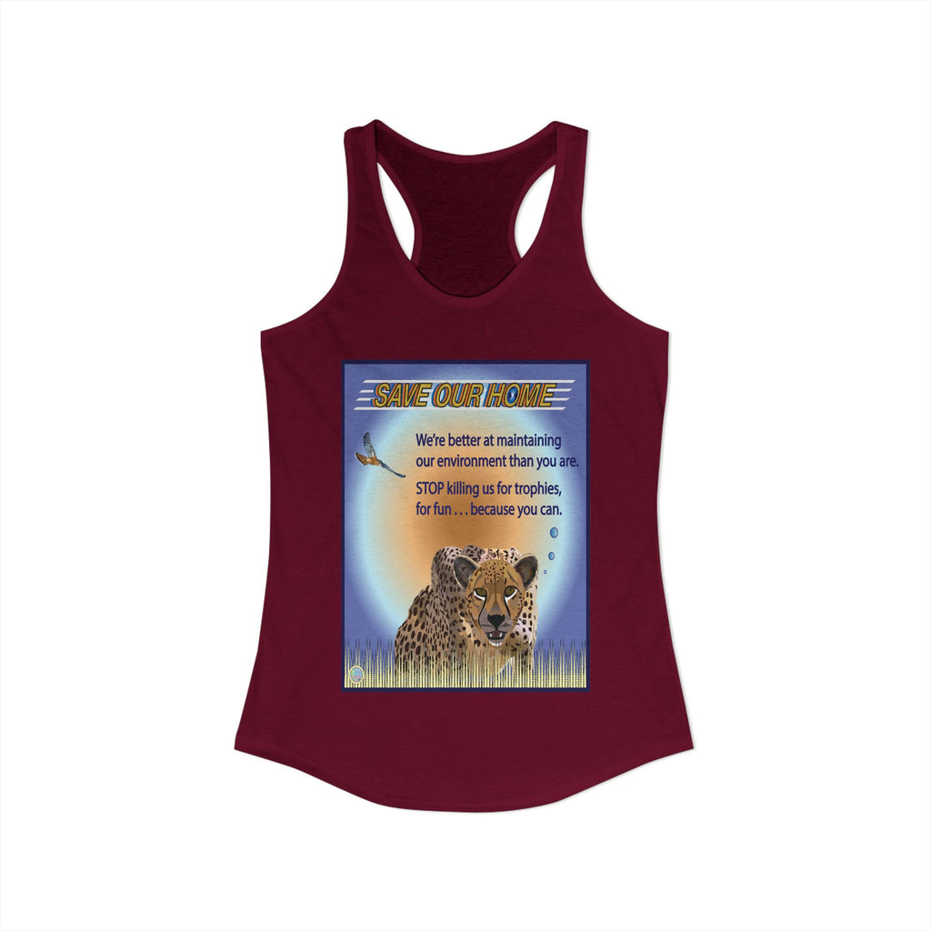 Cheetah Daylight Has Something to Say. Racerback Tank