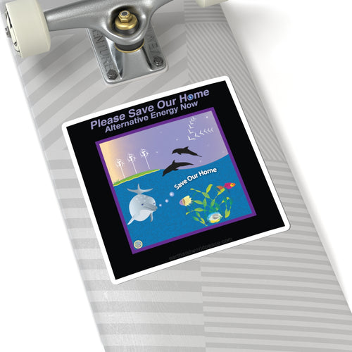 Alternative Energy Sticker Frog and Porpoise
