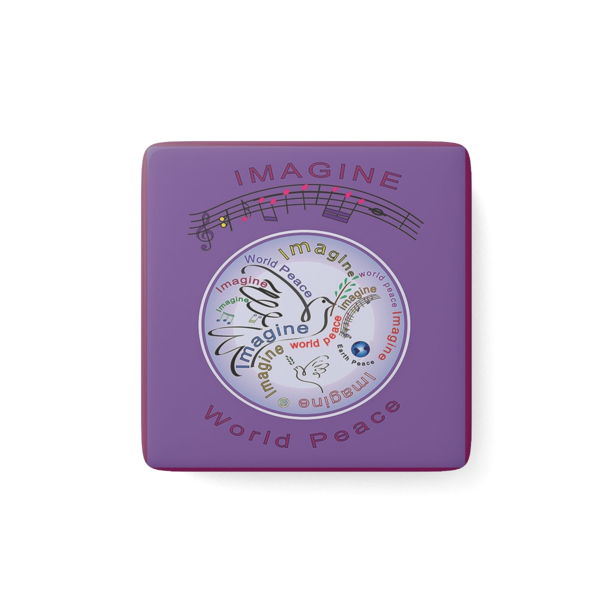 Imagine All For World Peace - 2" Porcelain Magnet