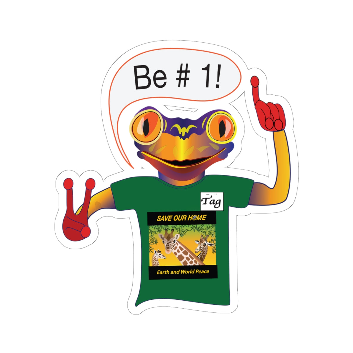 Mc Frog "Be #1!" Sticker