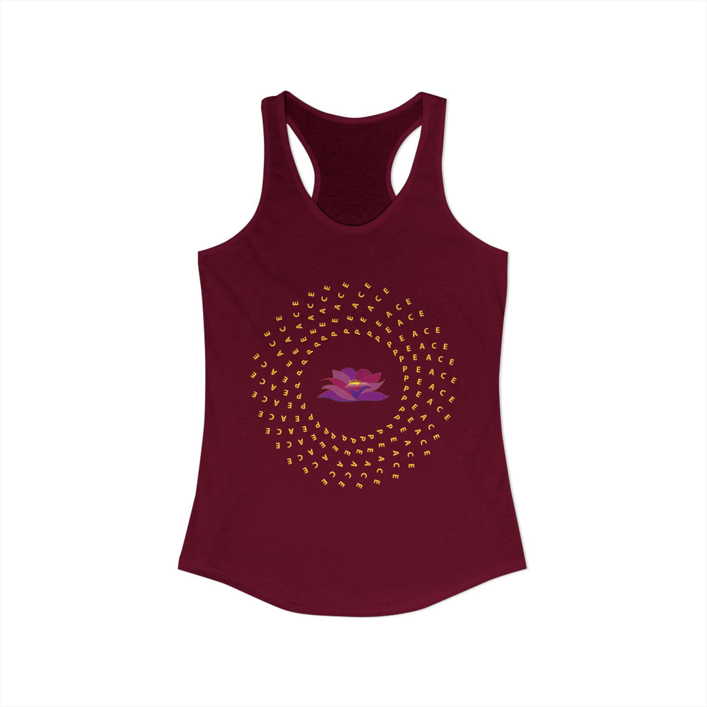 The Lotus and Peace in Action Racerback Tank