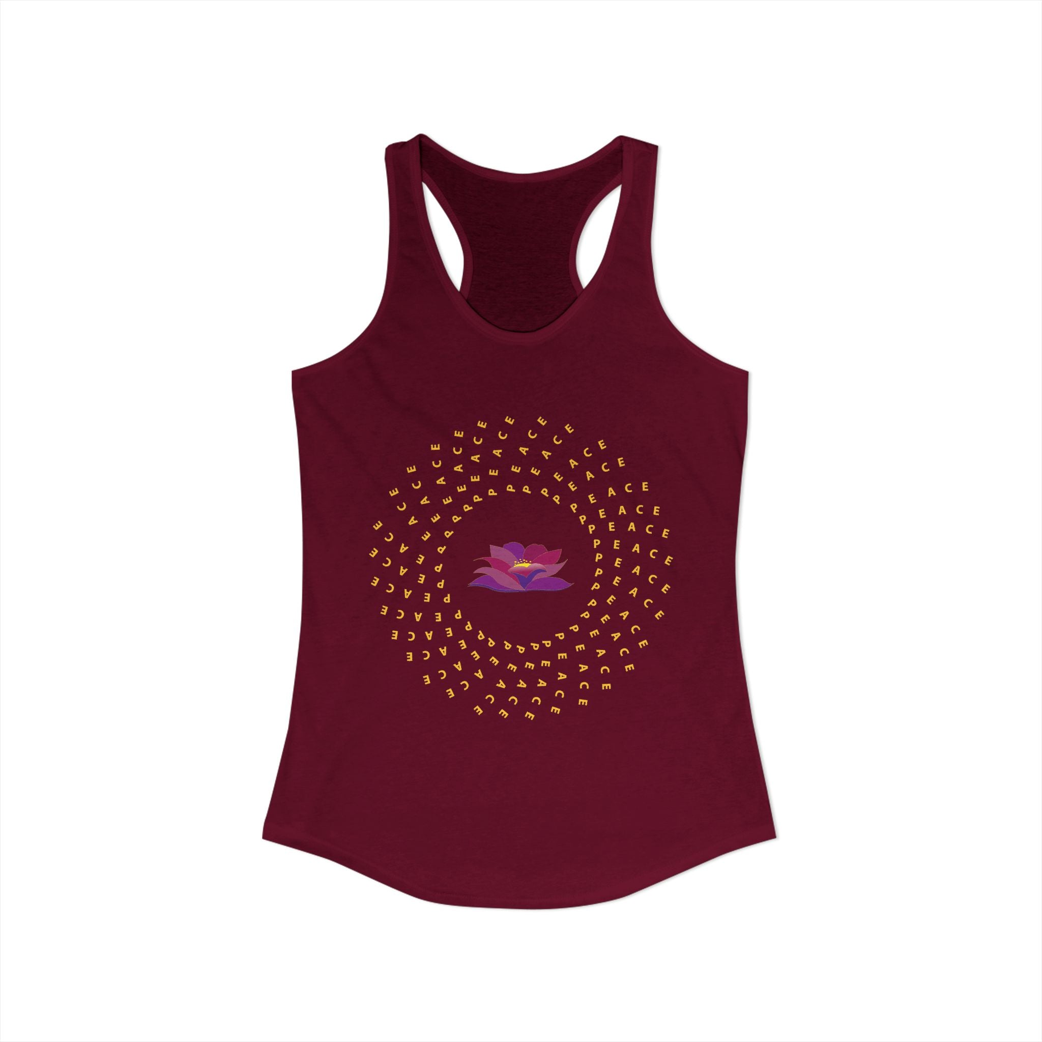 The Lotus and Peace in Action Racerback Tank
