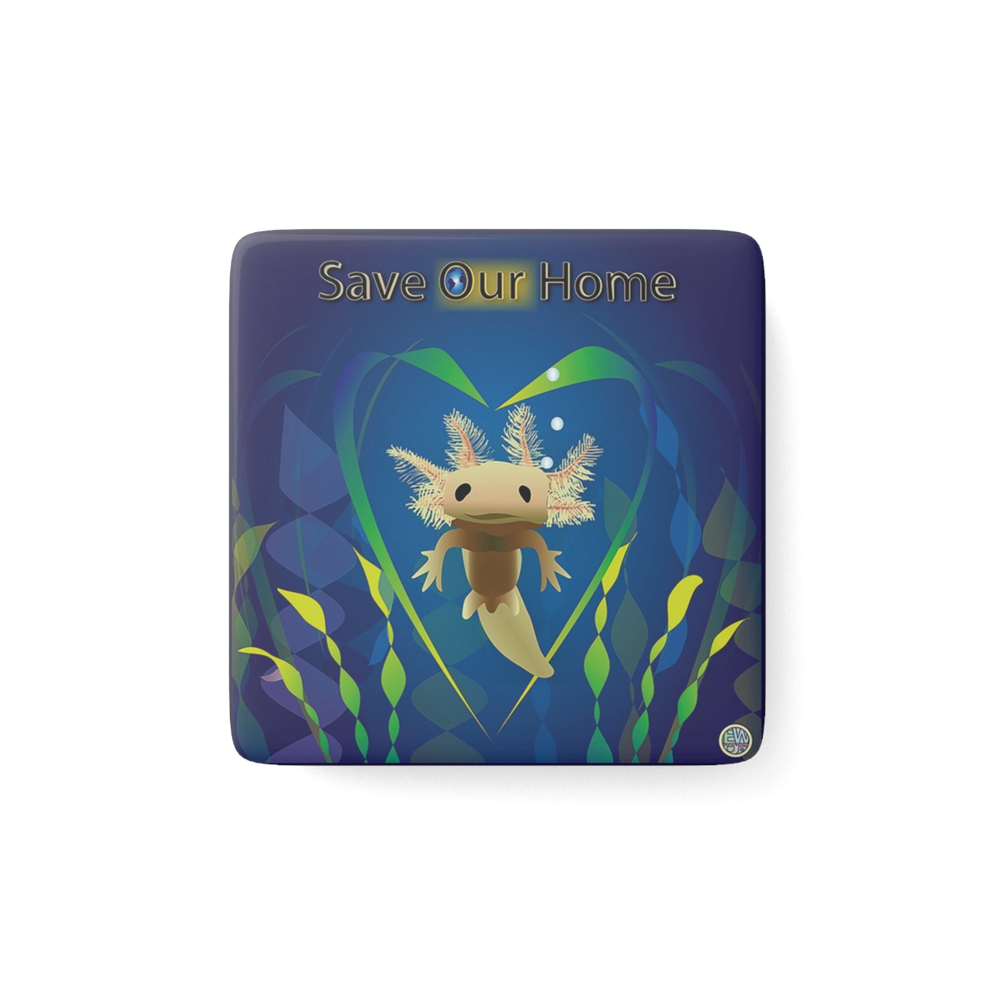 Wild Axolotls Endangered - 2" Porcelain Magnet