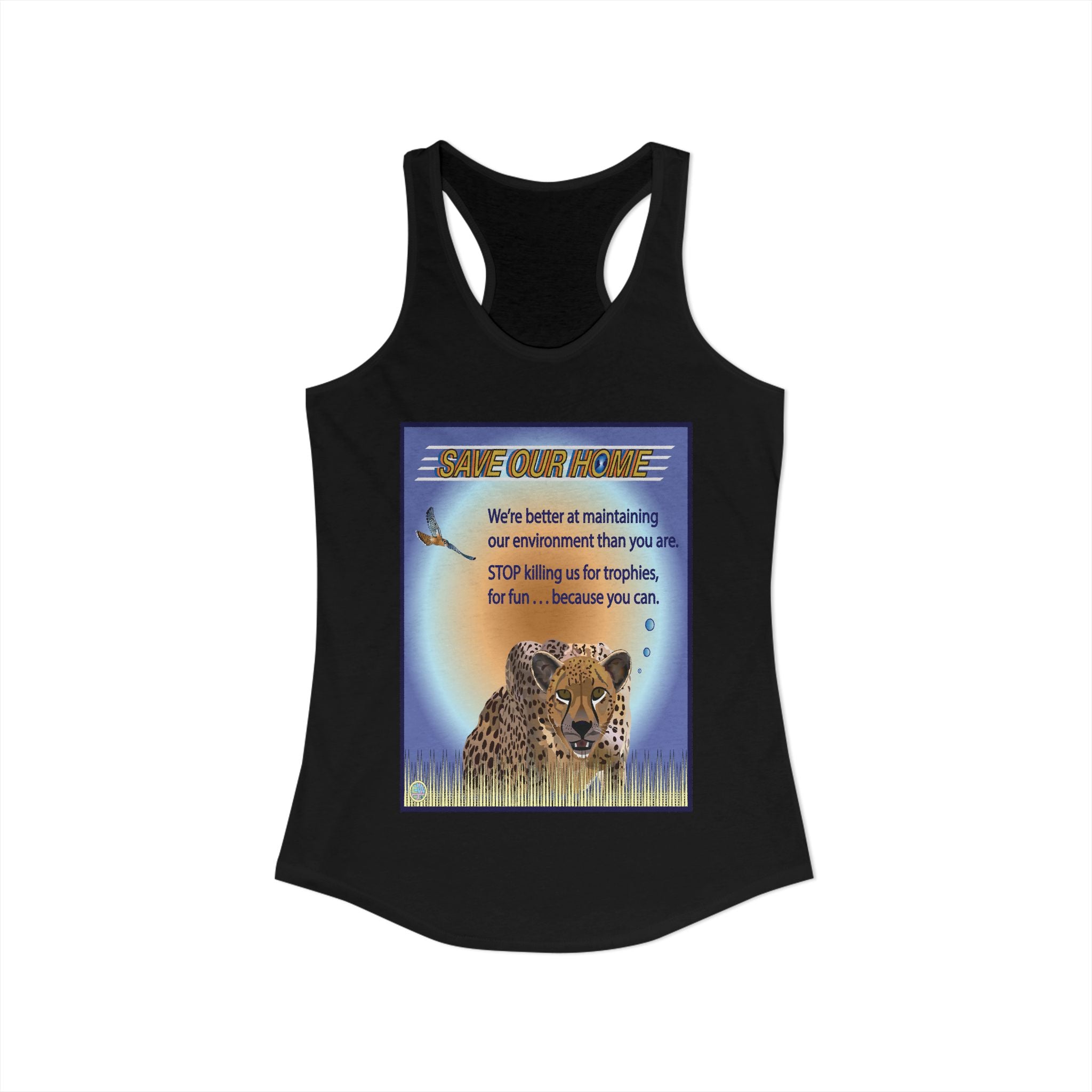 Cheetah Daylight Has Something to Say. Racerback Tank