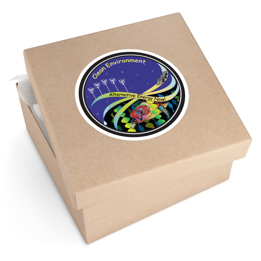 Alternative Energy Turtle Round Sticker