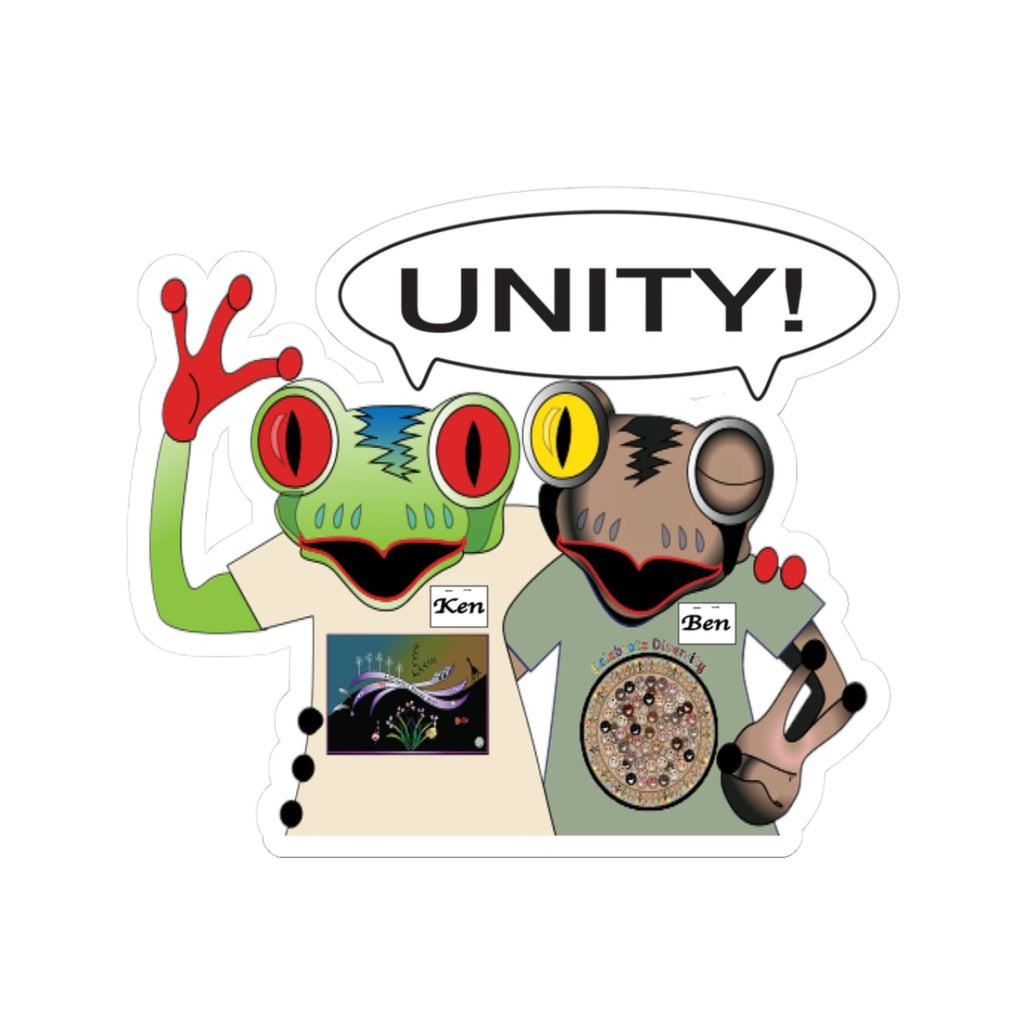 Frogs Ken & Ben Mascot Kiss-Cut Sticker Unity