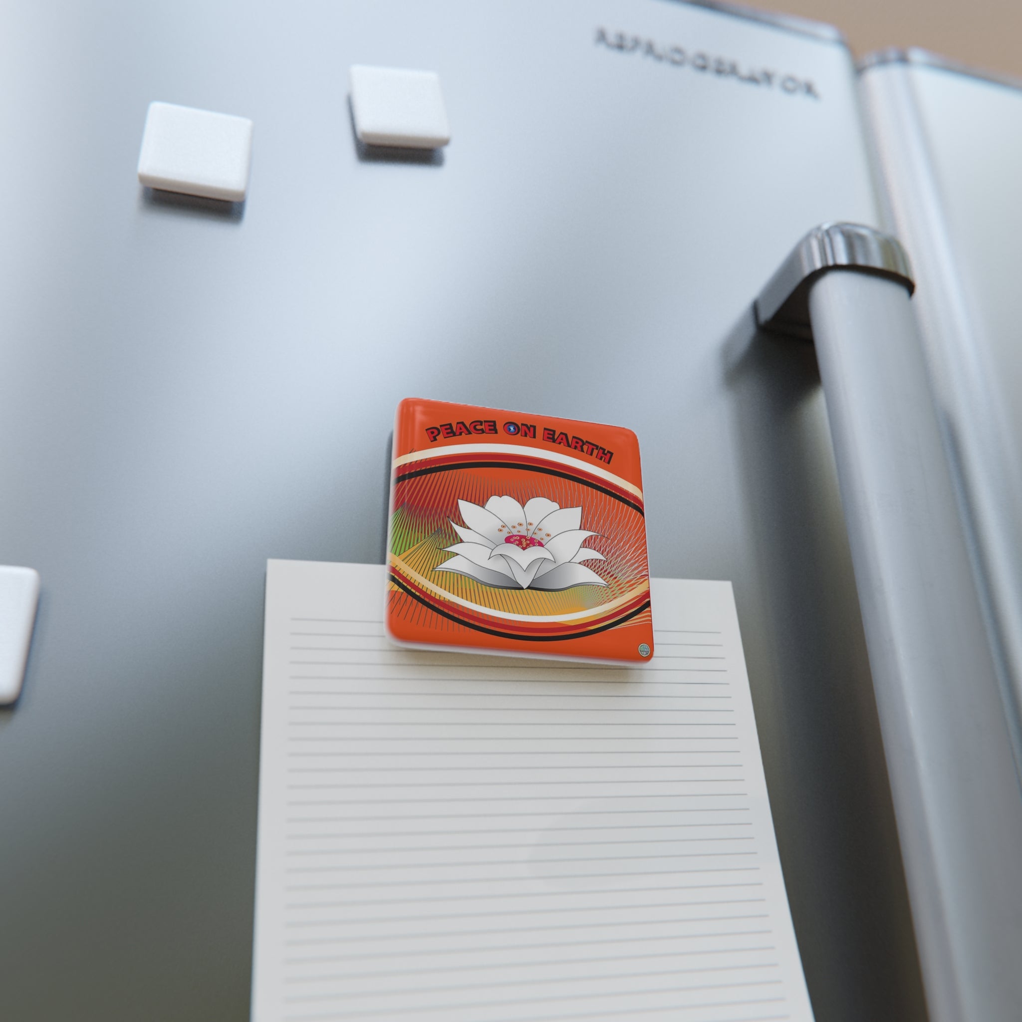 Lotus Pure White - 2" Porcelain Magnet