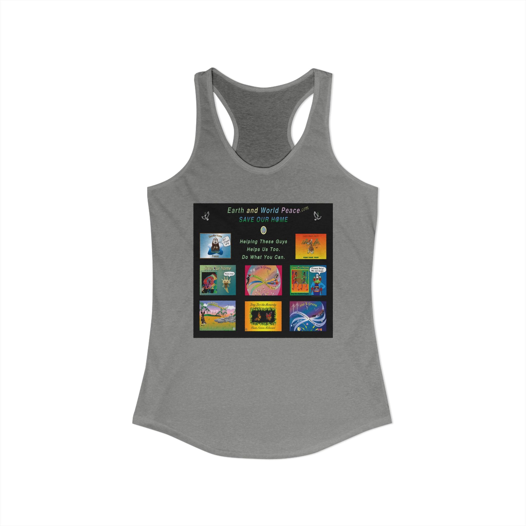 Helping Them Helps Us  Racerback Tank