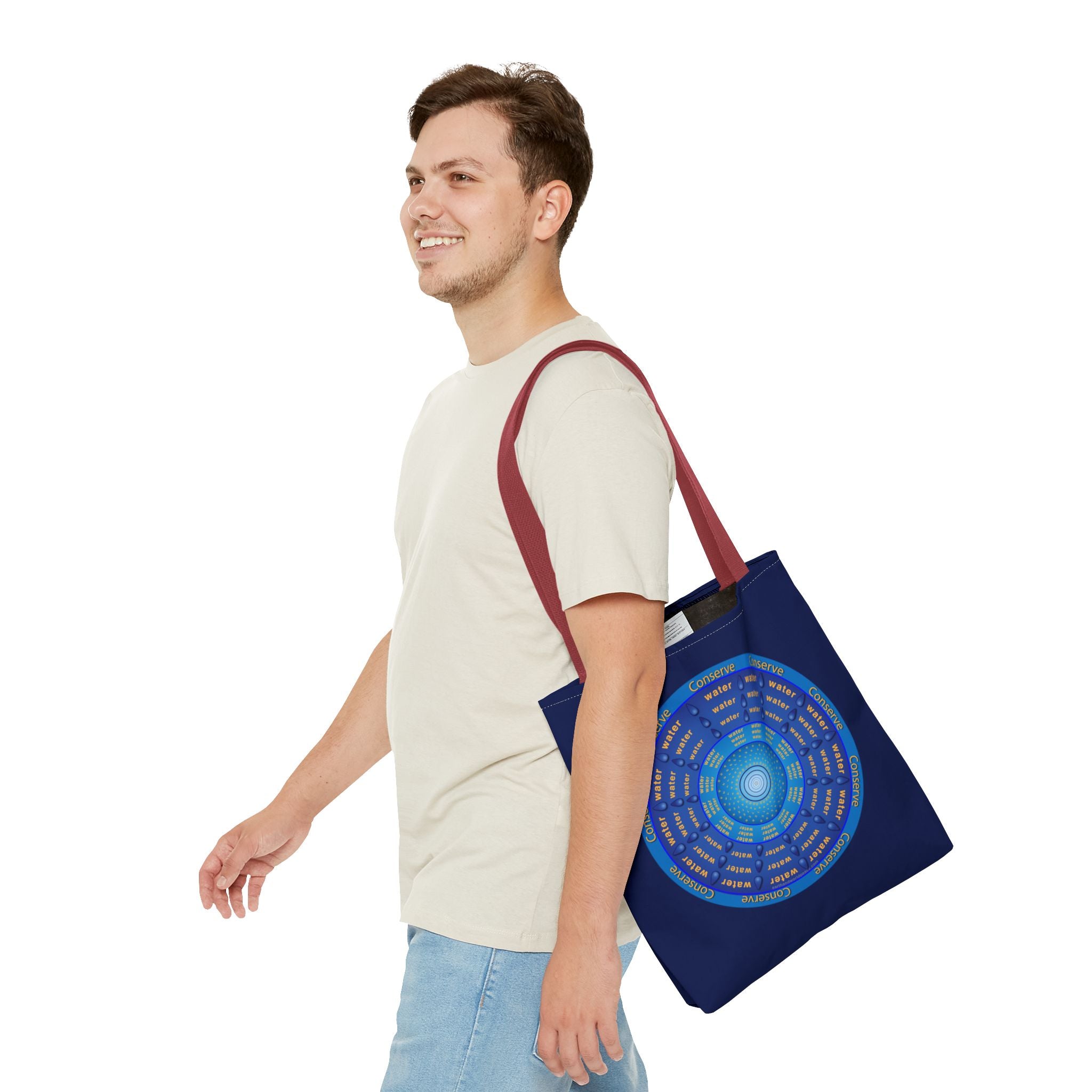 Conserve Water Blue & Gold Tote Bag