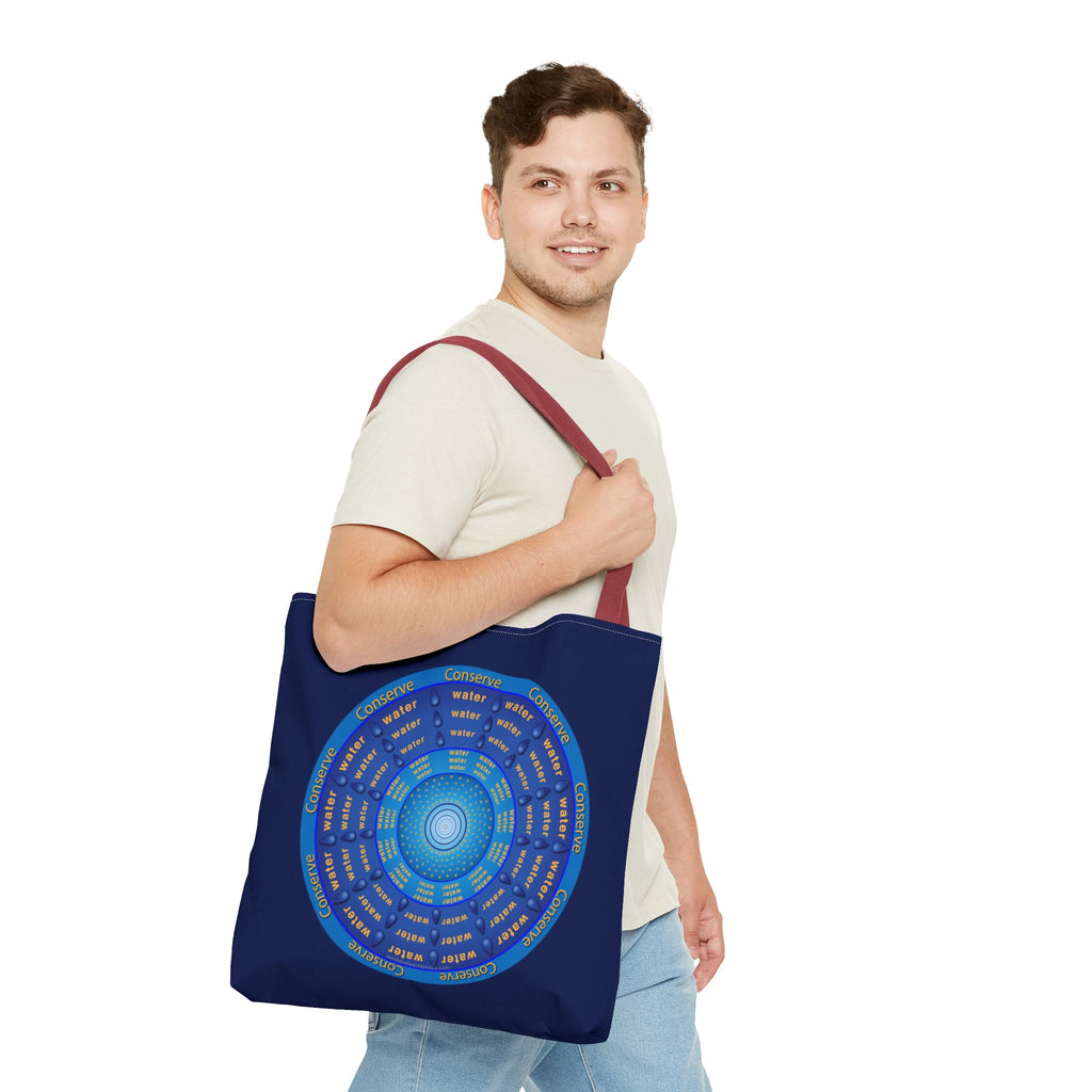 Conserve Water Blue & Gold Tote Bag