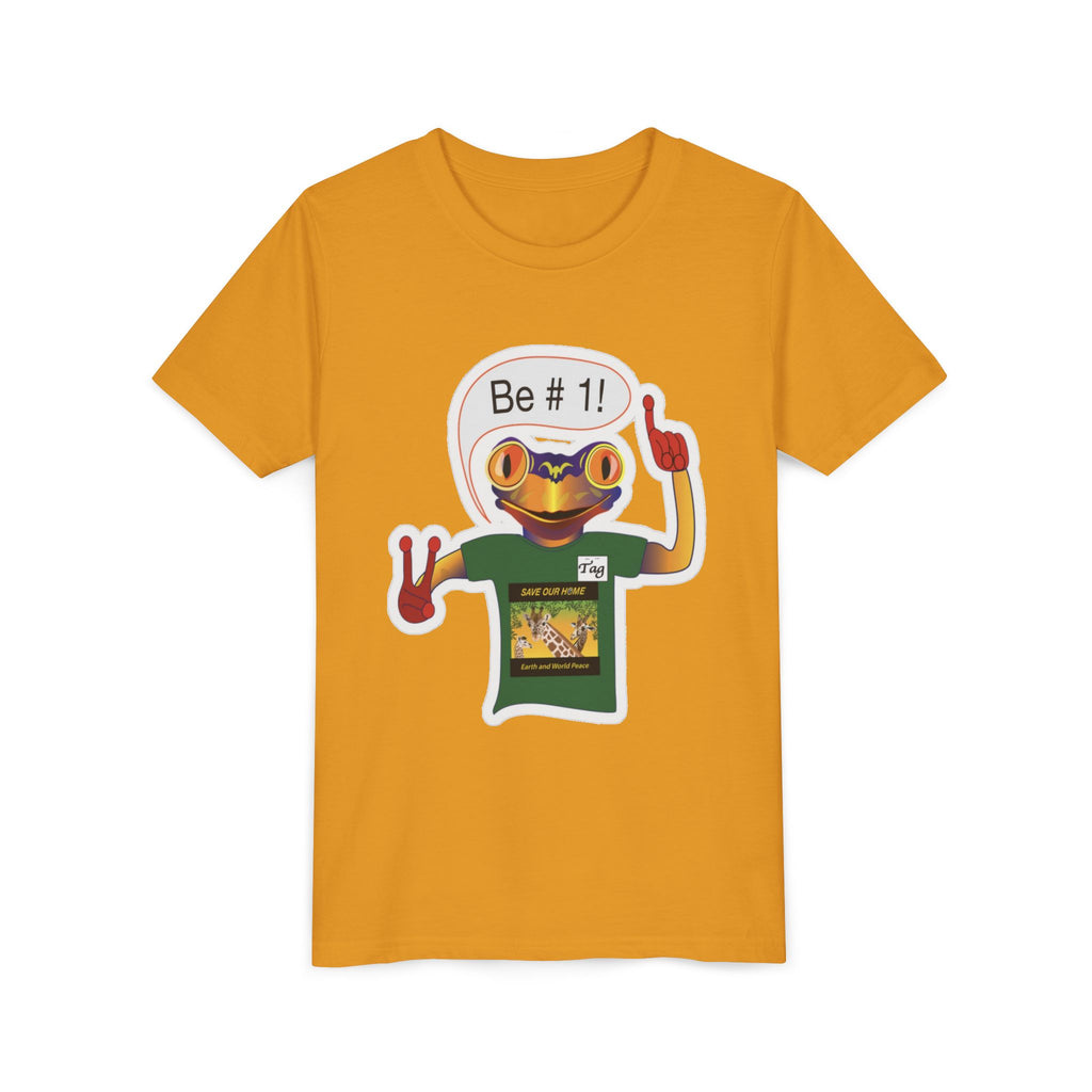 Youth Tee - Mc Frogs say "Be # 1" Sticker Tee