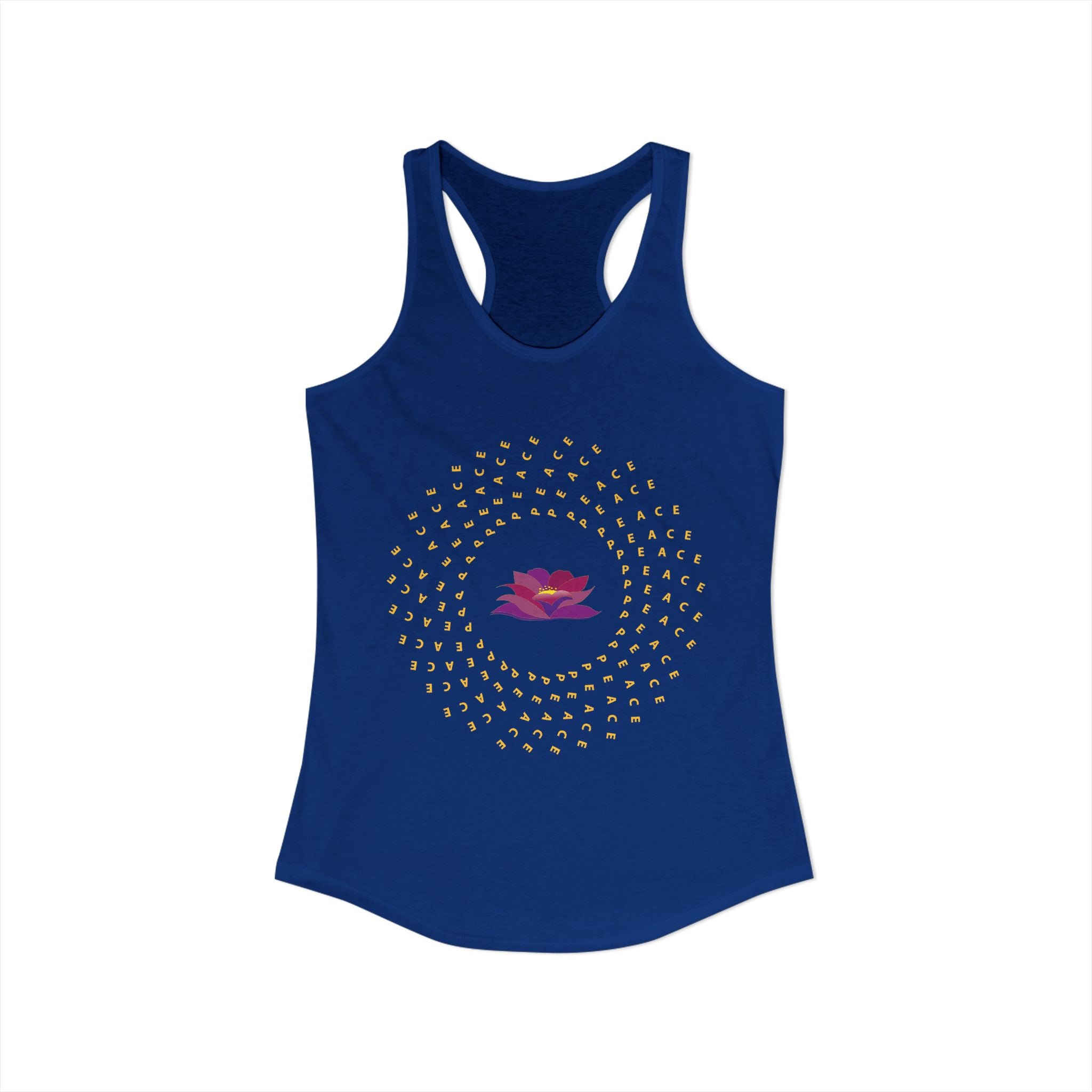 The Lotus and Peace in Action Racerback Tank