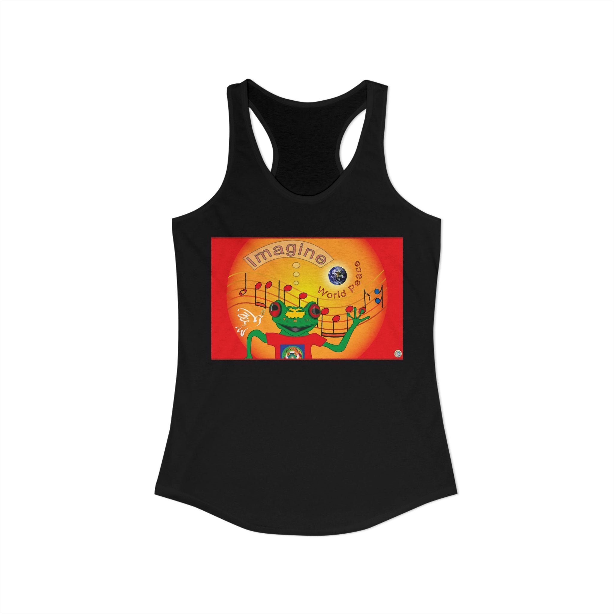 Imagine World Peace Frogster Racerback Tank