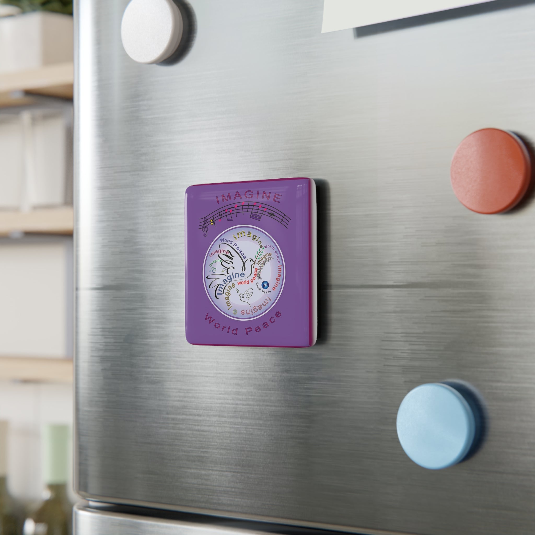 Imagine All For World Peace - 2" Porcelain Magnet