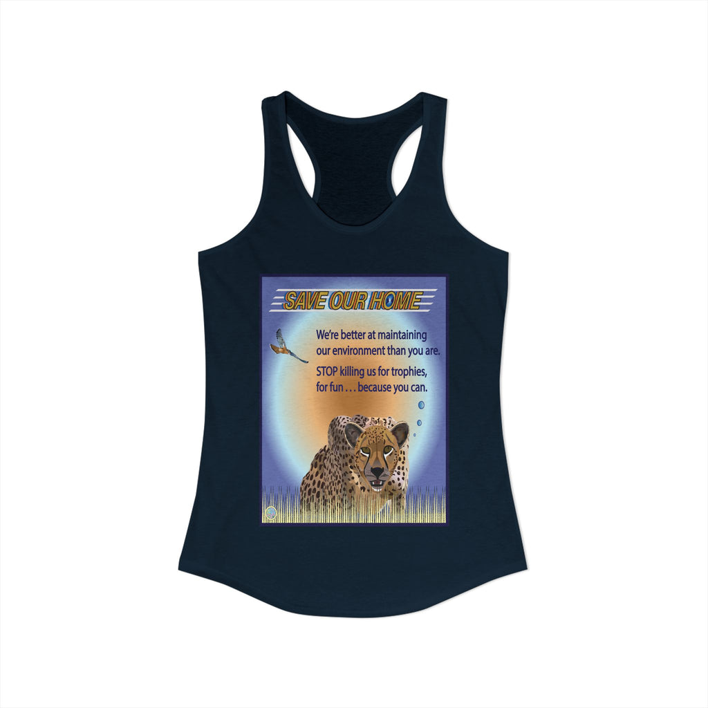 Cheetah Daylight Has Something to Say. Racerback Tank