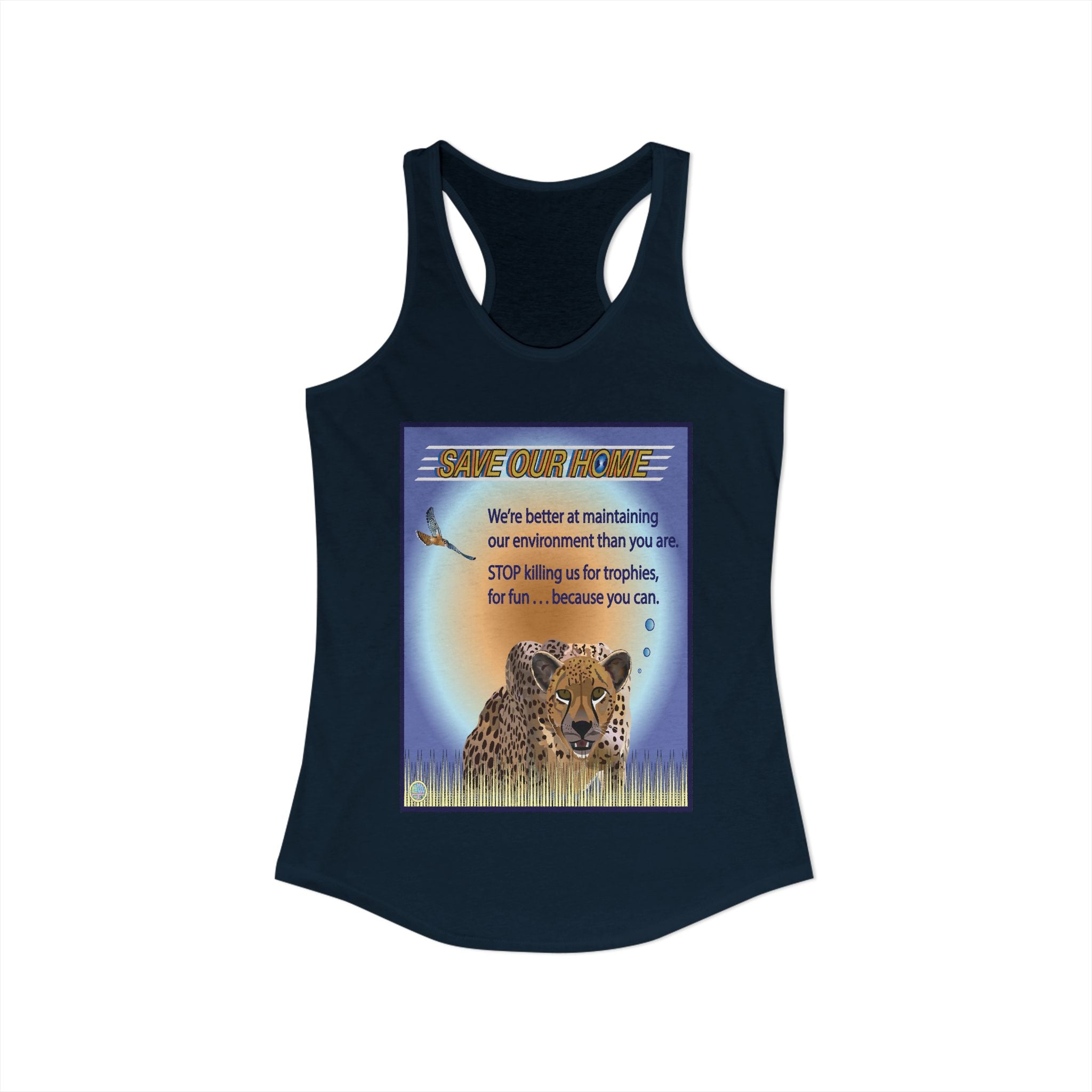 Cheetah Daylight Has Something to Say. Racerback Tank