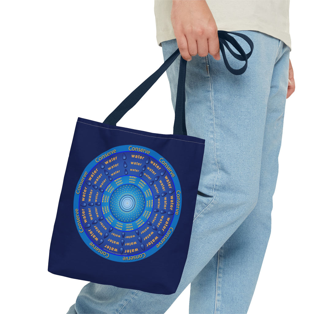 Conserve Water Blue & Gold Tote Bag