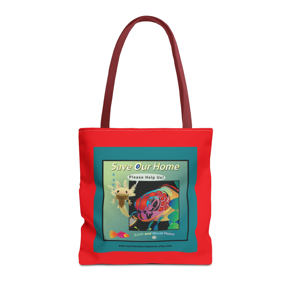 Tote Bag - Sea Turtle & Axolotl
