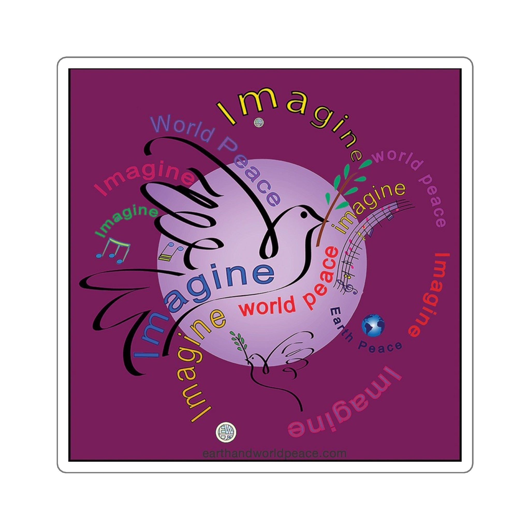 Imagine World Peace 2 Dove Sticker