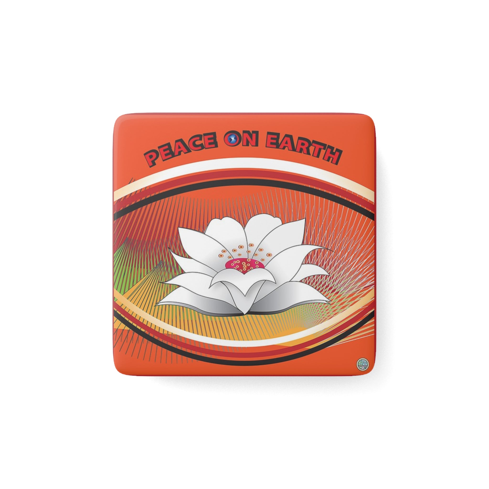 Lotus Pure White - 2" Porcelain Magnet