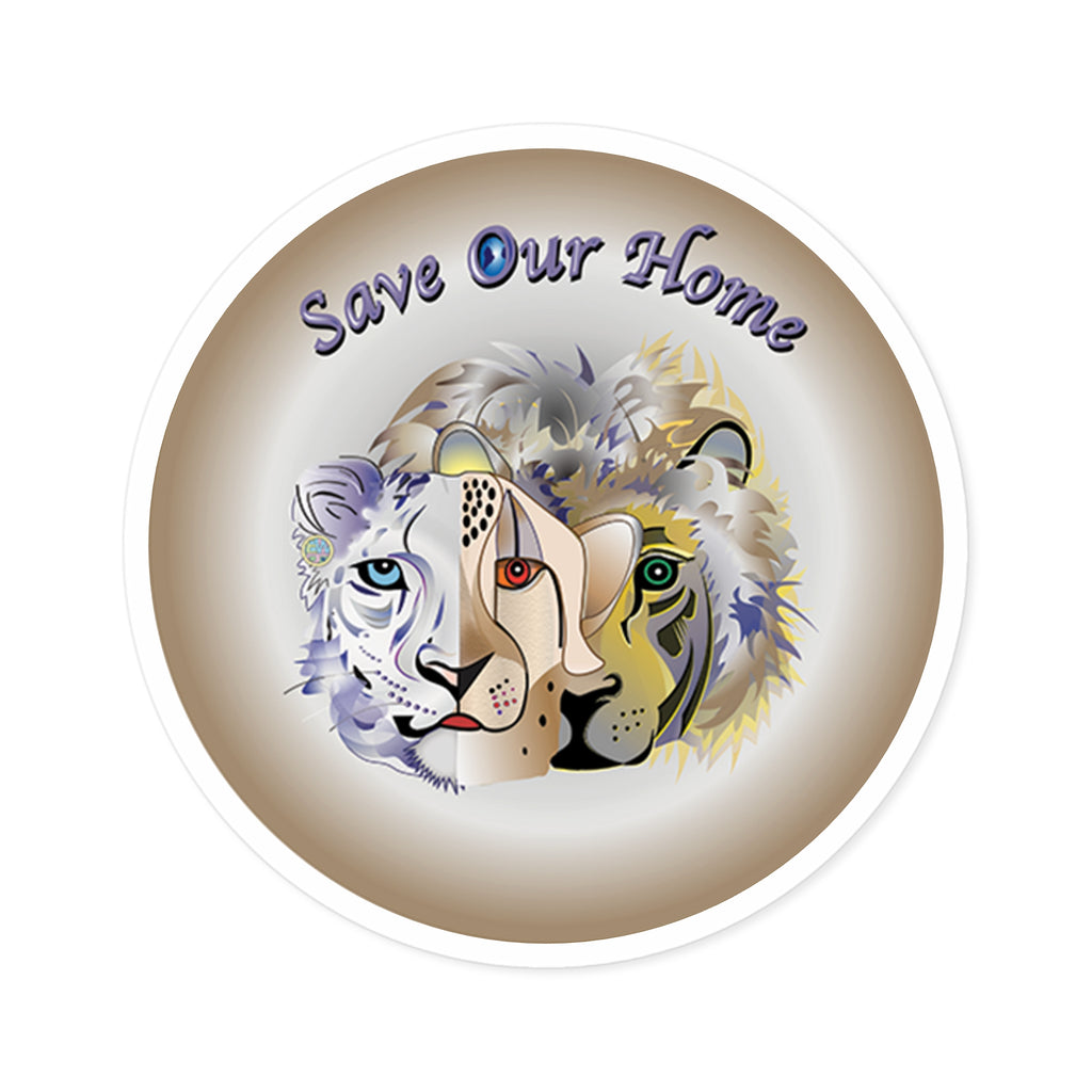 Snow Leopard, Cheetah, Lion Indoor Outdoor Sticker