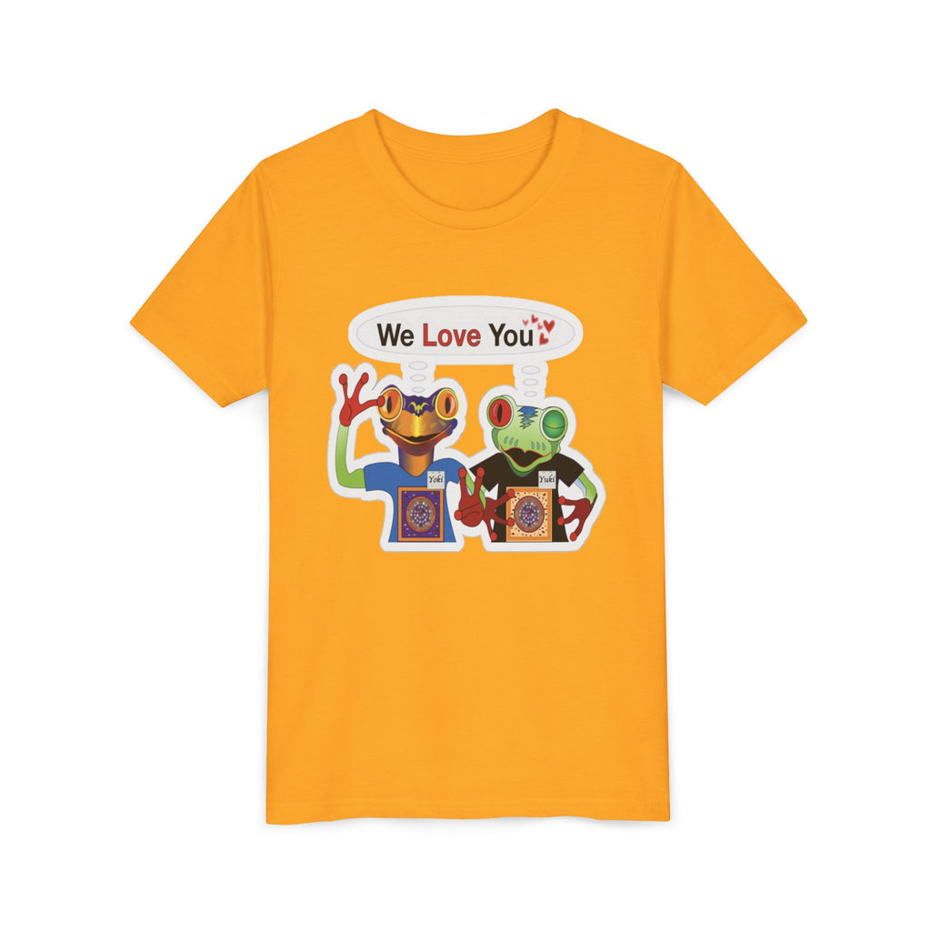 Mc Frogs  say "We Love You" Kids Sticker Tee
