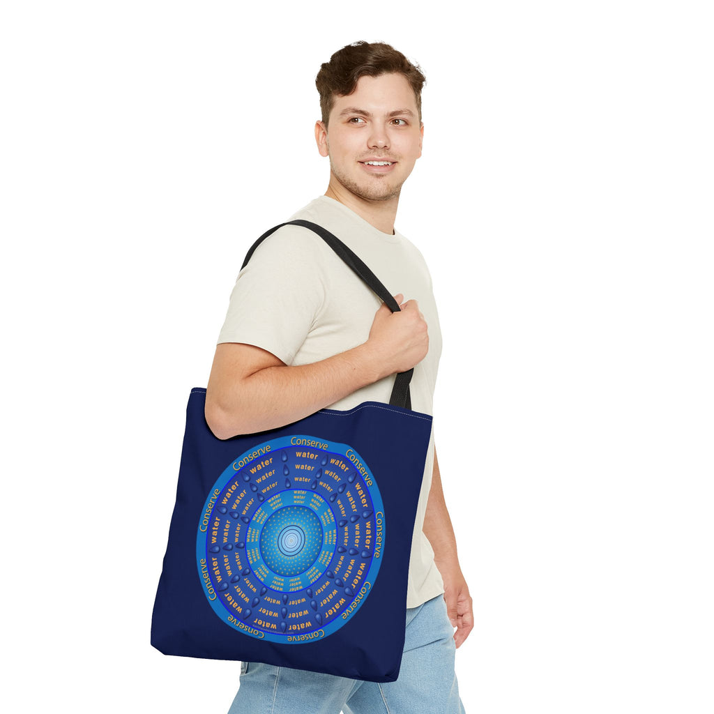 Conserve Water Blue & Gold Tote Bag