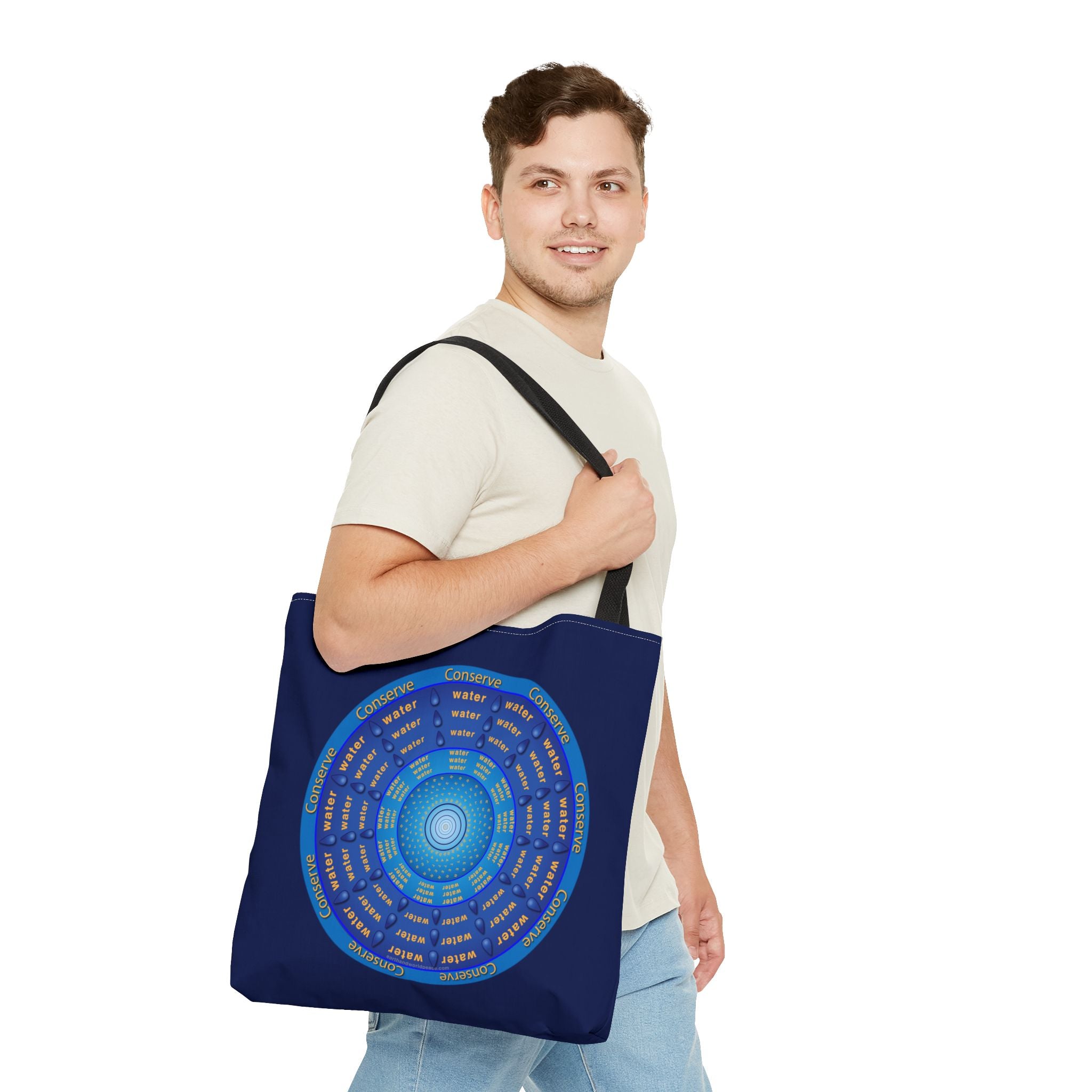 Conserve Water Blue & Gold Tote Bag