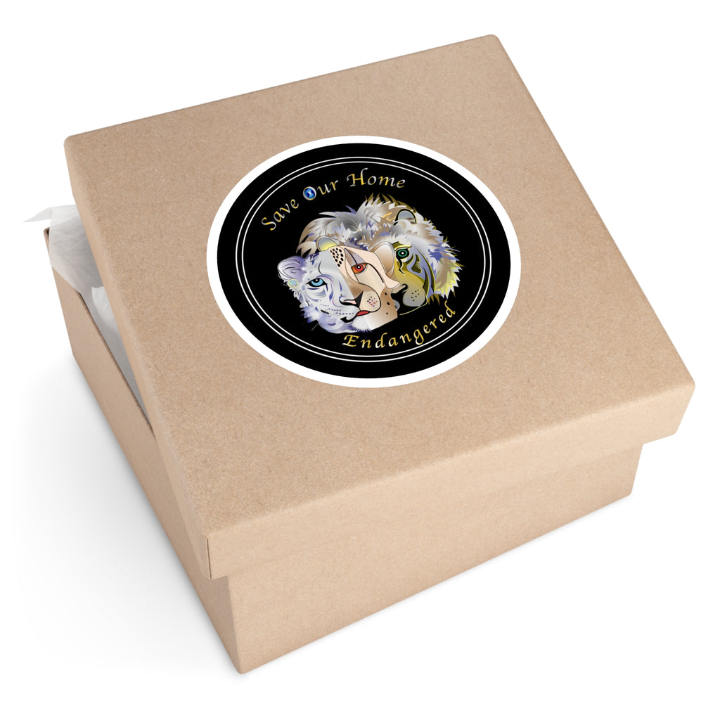 Big Cat Trio Blue Round Sticker