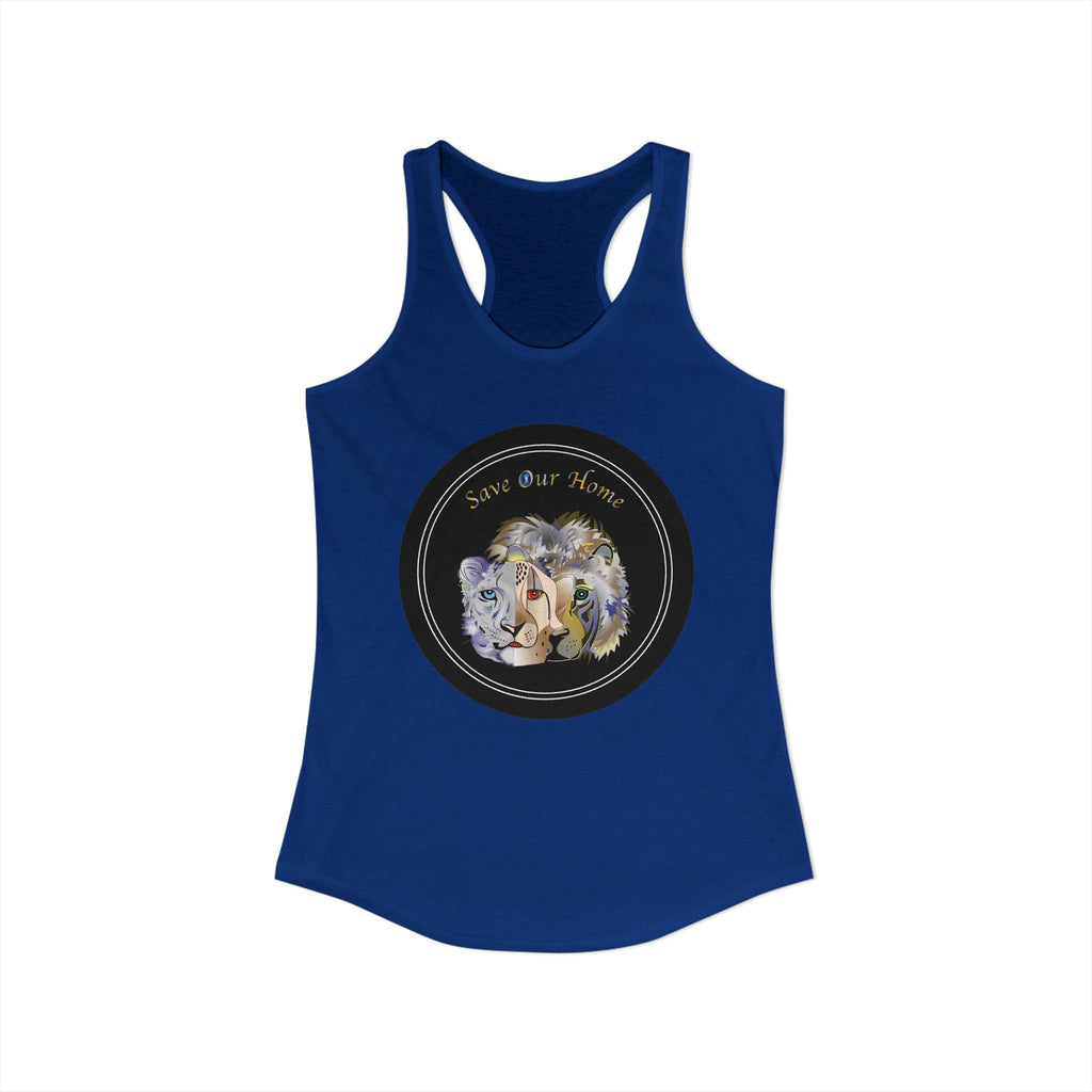 Three Big Beautiful Wild Cats Racerback Tank Tops