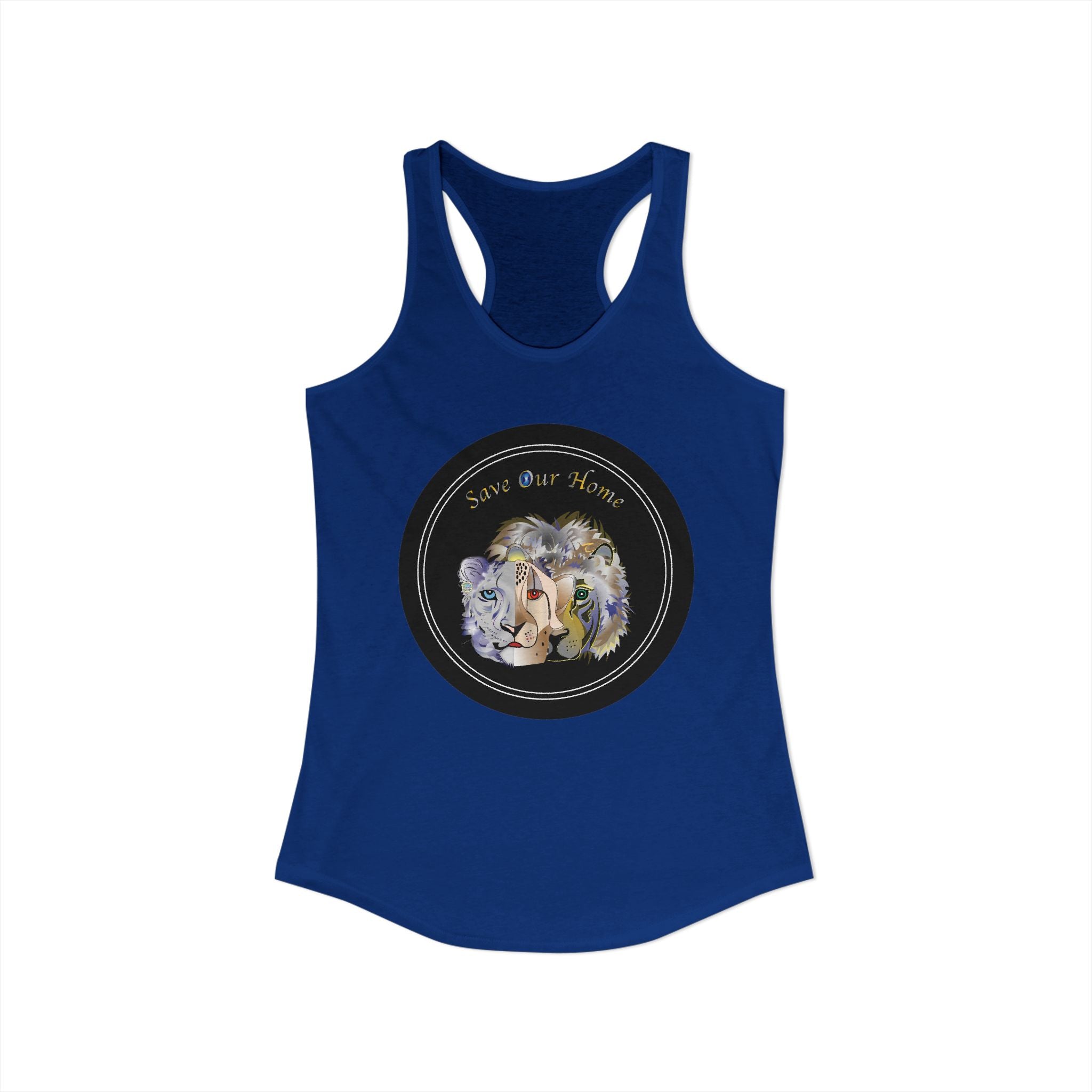 Three Big Beautiful Wild Cats Racerback Tank Tops