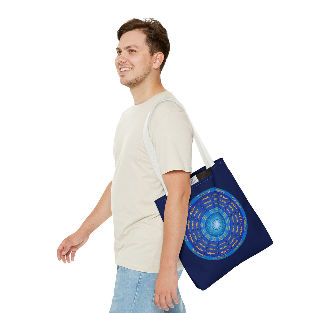 Conserve Water Blue & Gold Tote Bag