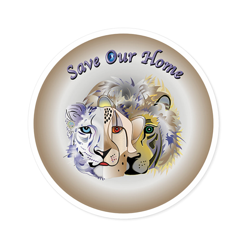 Snow Leopard, Cheetah, Lion Indoor Outdoor Sticker