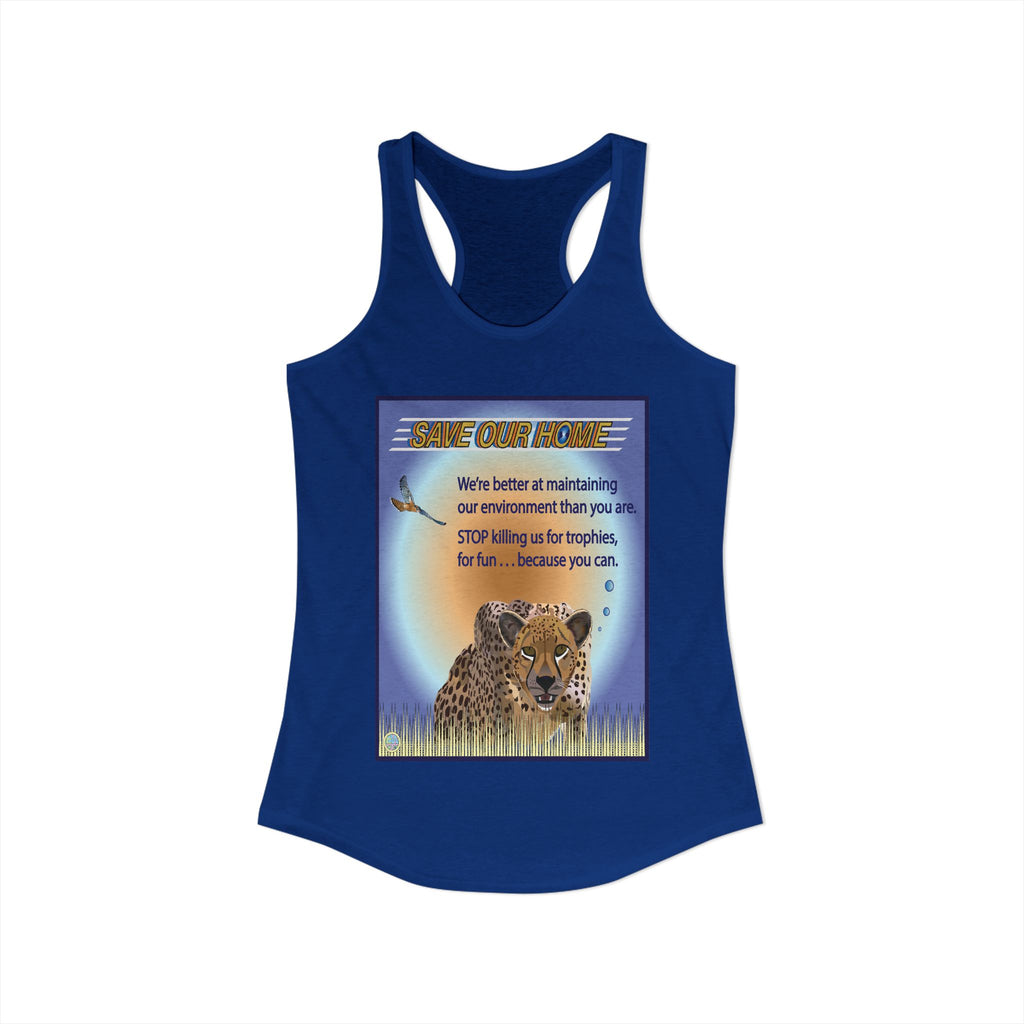 Cheetah Daylight Has Something to Say. Racerback Tank