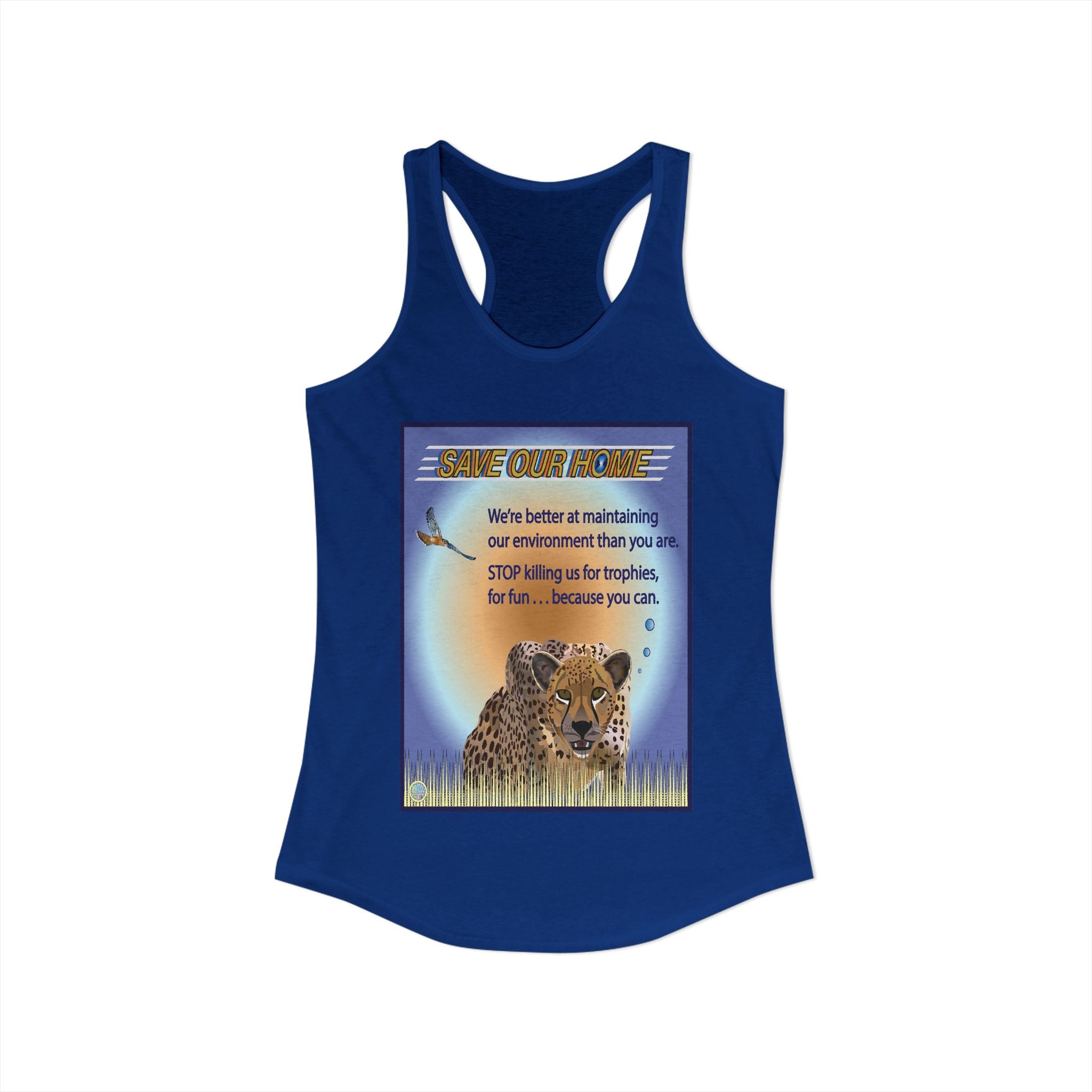 Cheetah Daylight Has Something to Say. Racerback Tank