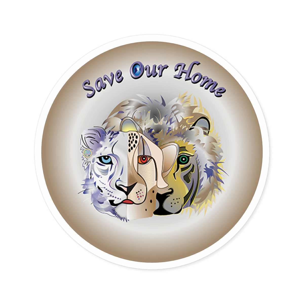 Snow Leopard, Cheetah, Lion Indoor Outdoor Sticker