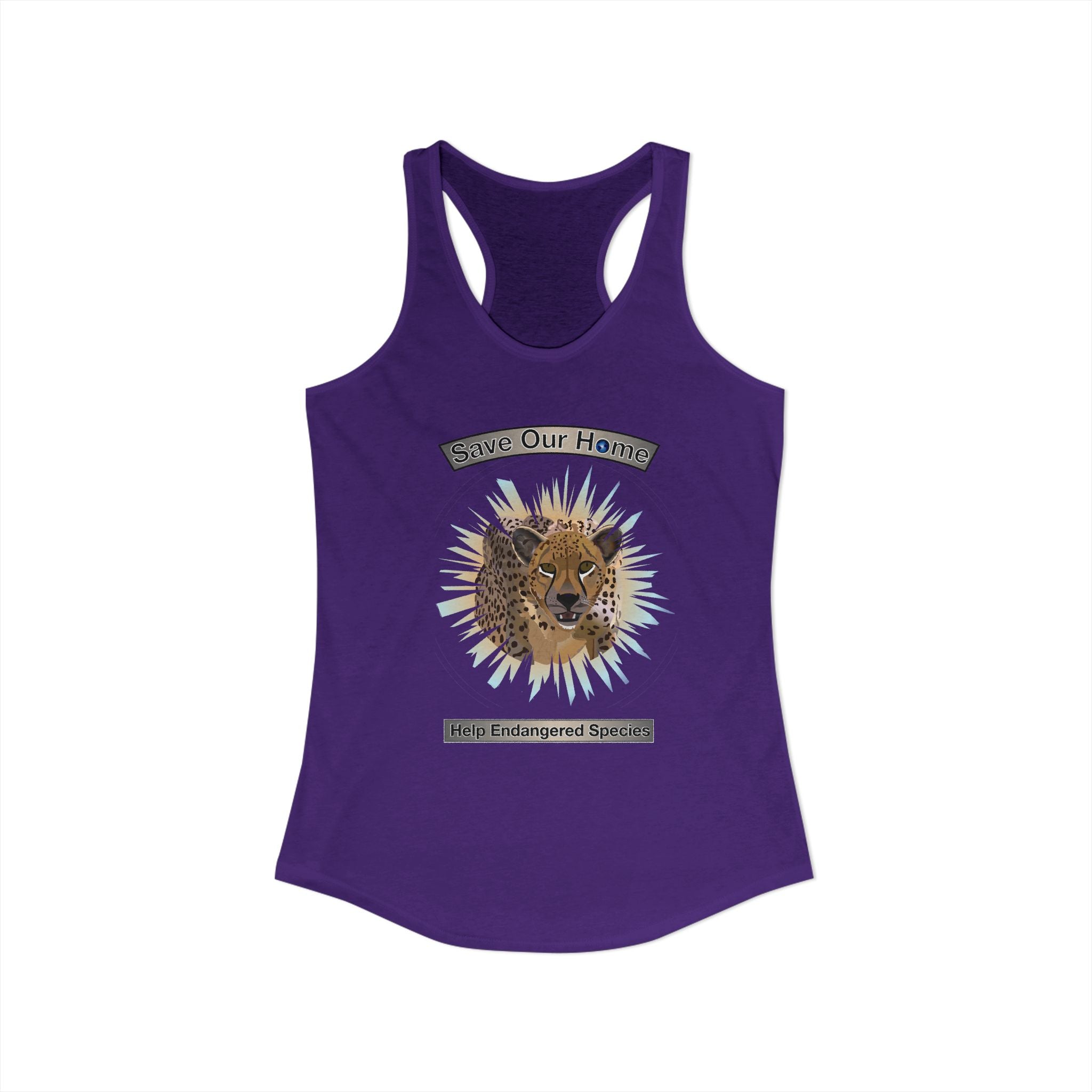 Cheetah Night Time Has Something to Say Racerback Tank