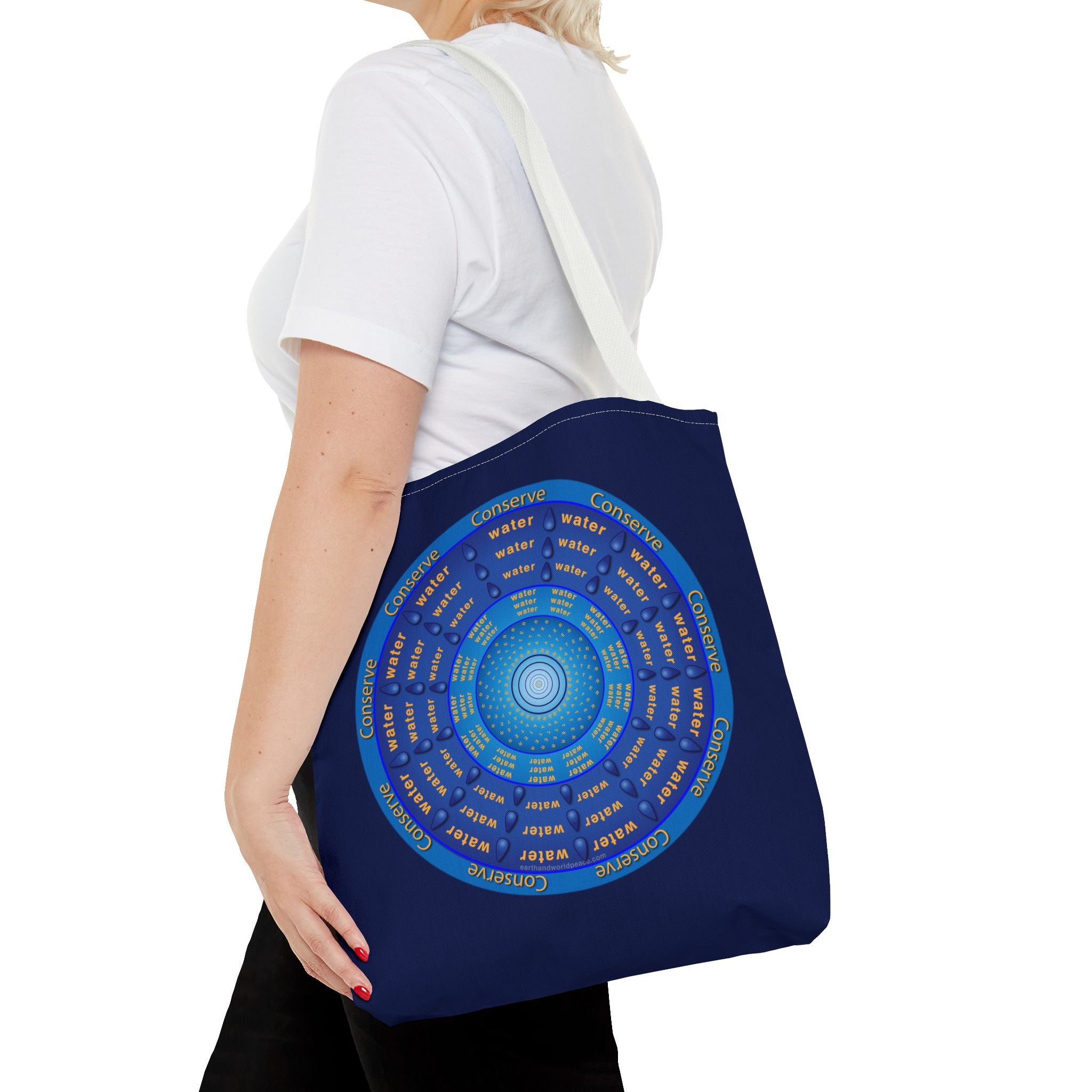 Conserve Water Blue & Gold Tote Bag