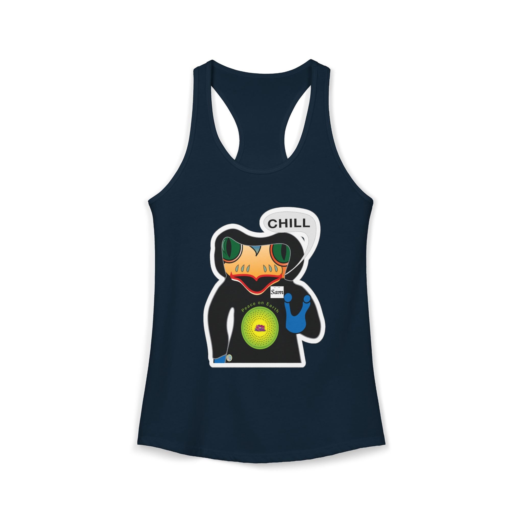 Frog Sticker Tank Tops Chill