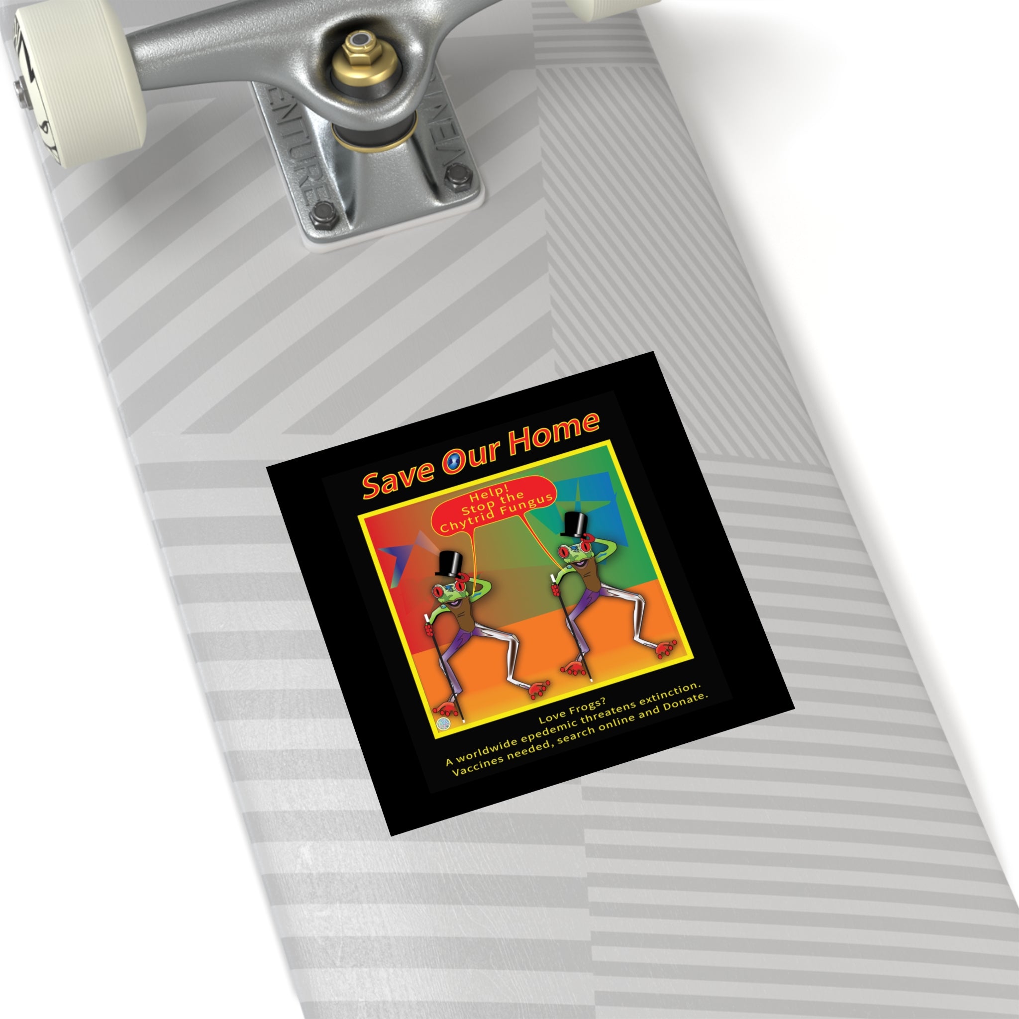 Save Frogs from Chytrid Fungus indoor/outdoor square stickers
