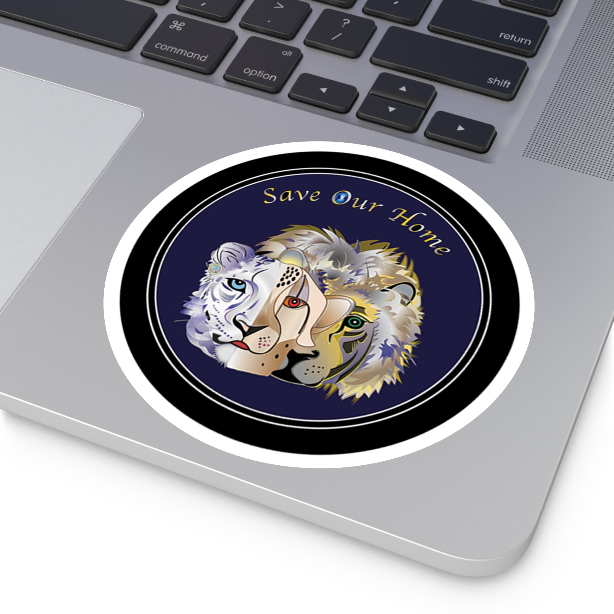 Big Cat Trio Blue Round Sticker