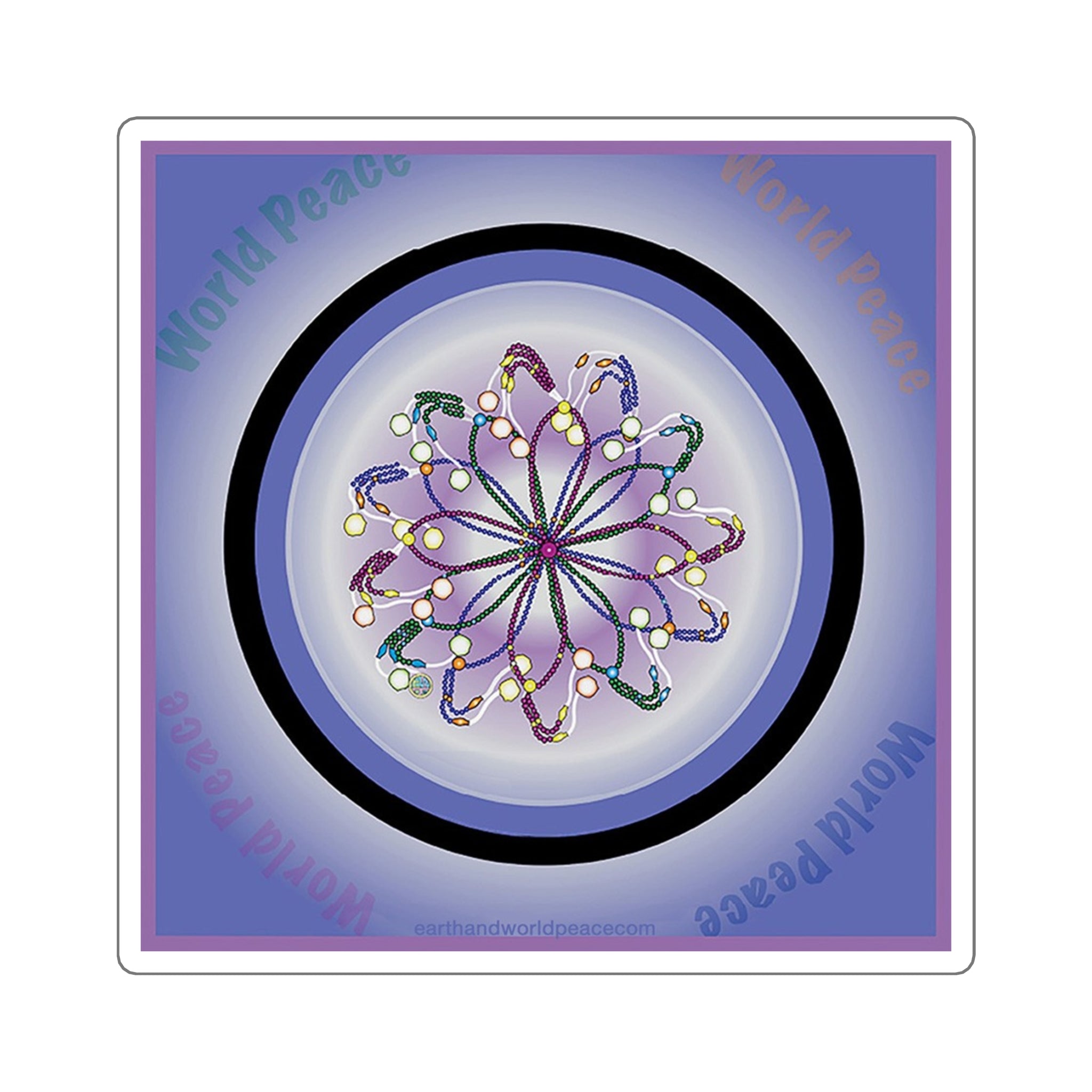 World Peace Prayer Beads PurpBlu Sticker