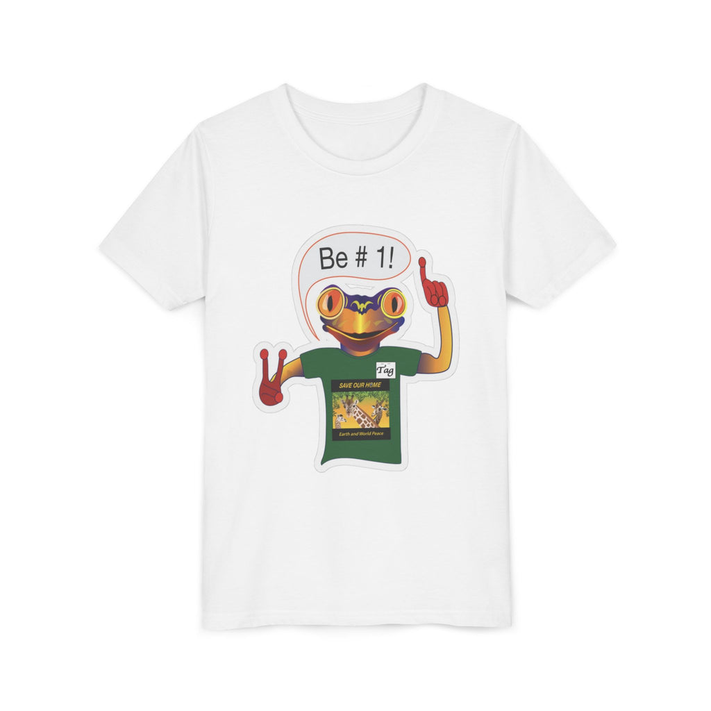 Youth Tee - Mc Frogs say "Be # 1" Sticker Tee