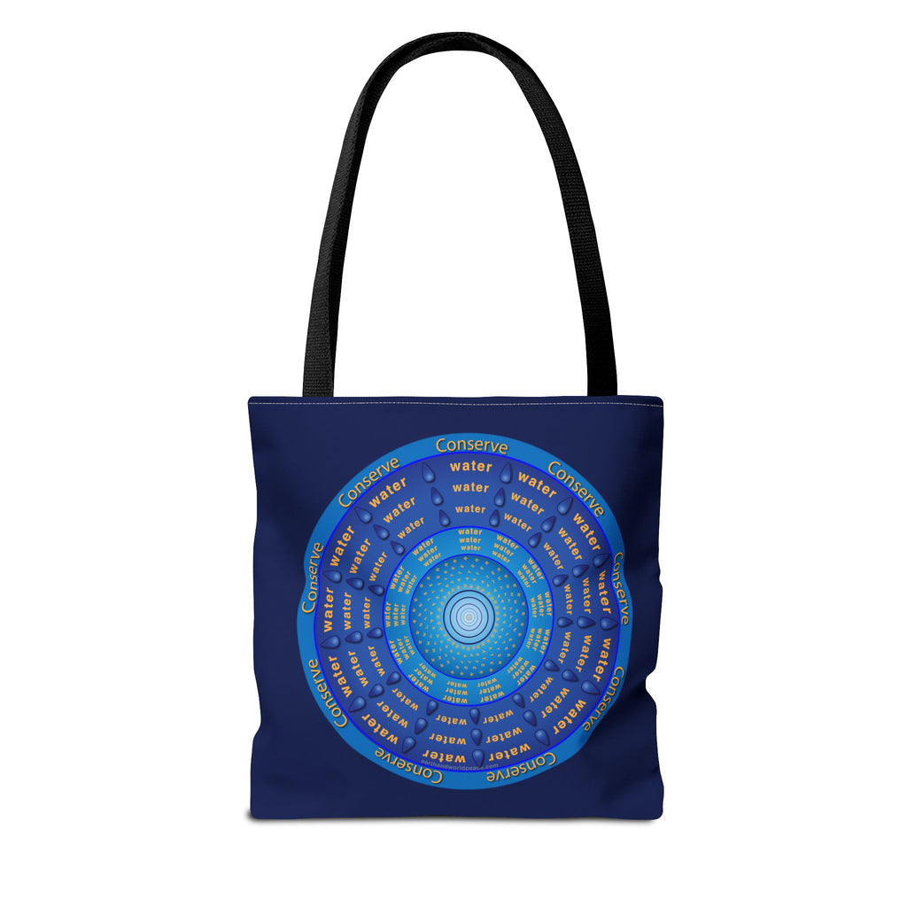 Conserve Water Blue & Gold Tote Bag