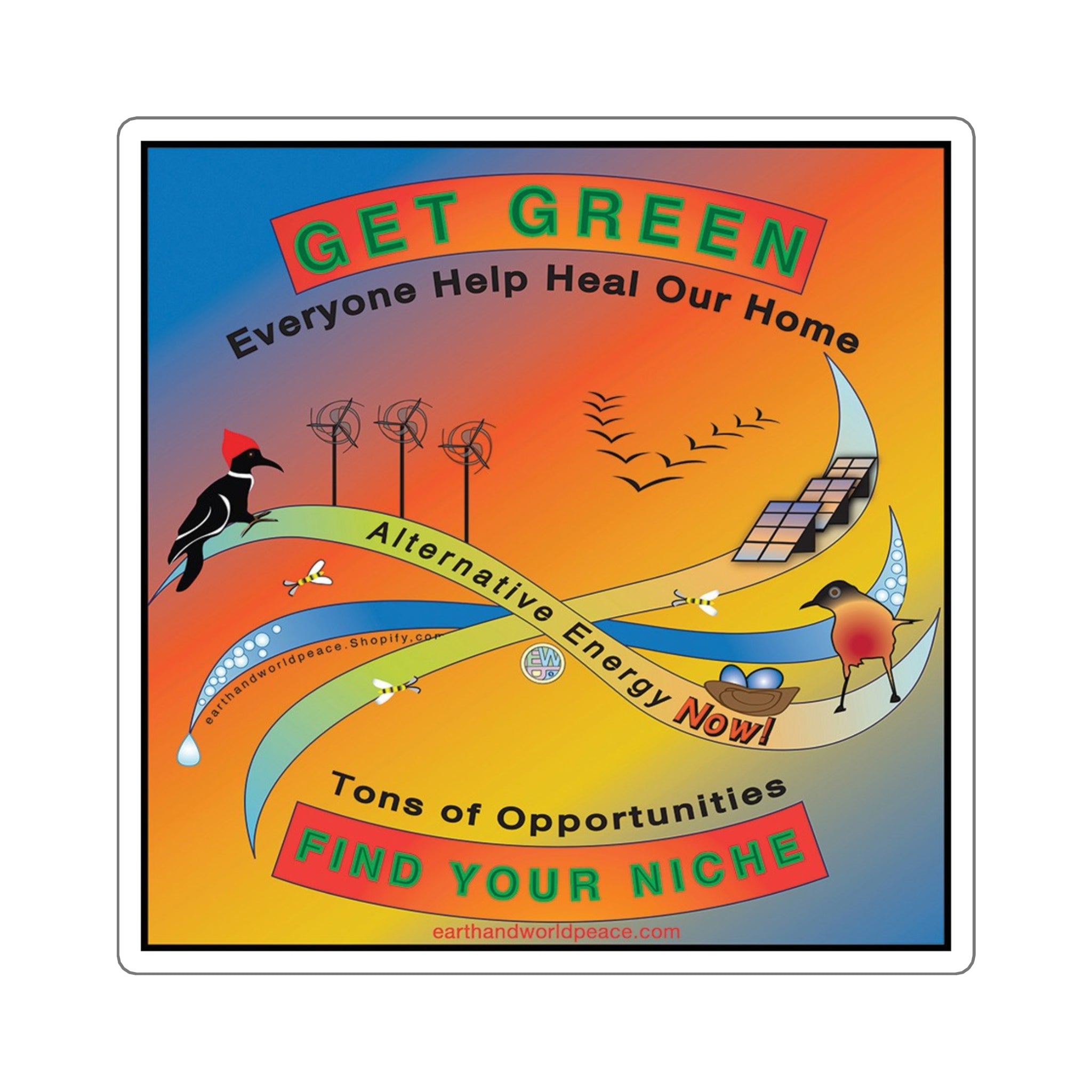 Get Green with Woody & Alt Energy Sticker