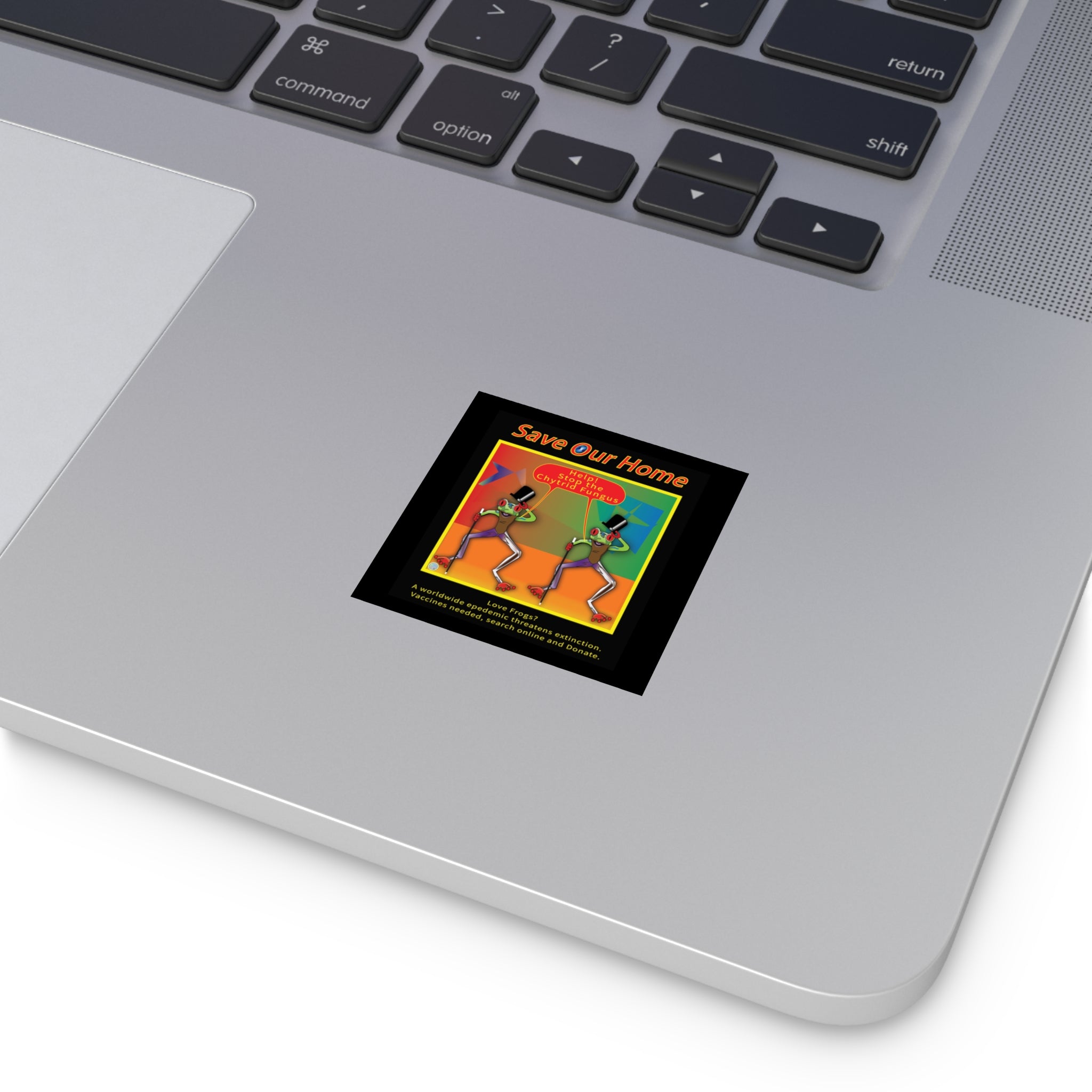 Save Frogs from Chytrid Fungus indoor/outdoor square stickers