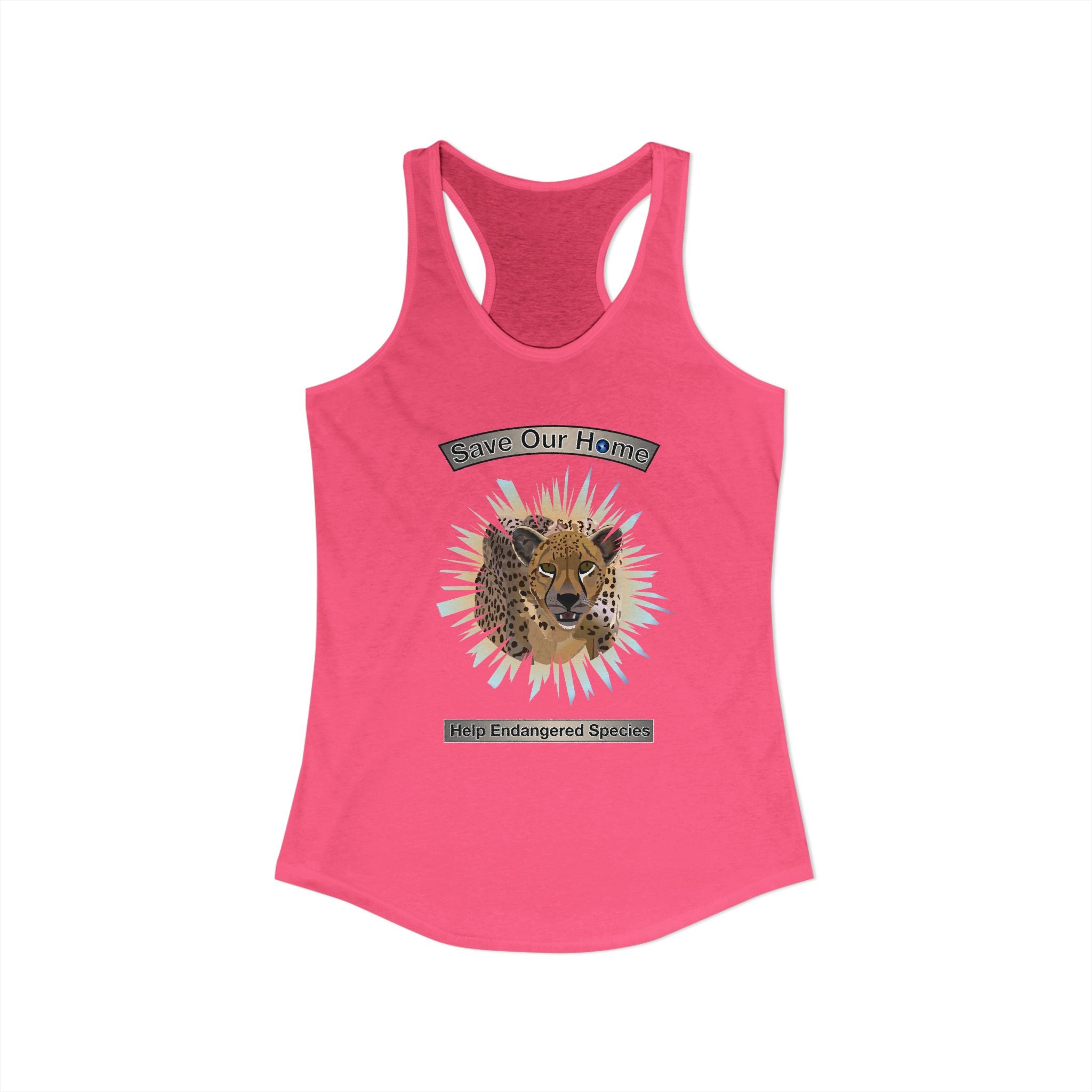 Cheetah Night Time Has Something to Say Racerback Tank