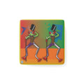 TwoFrogsTopHatCane Porcelain Magnet