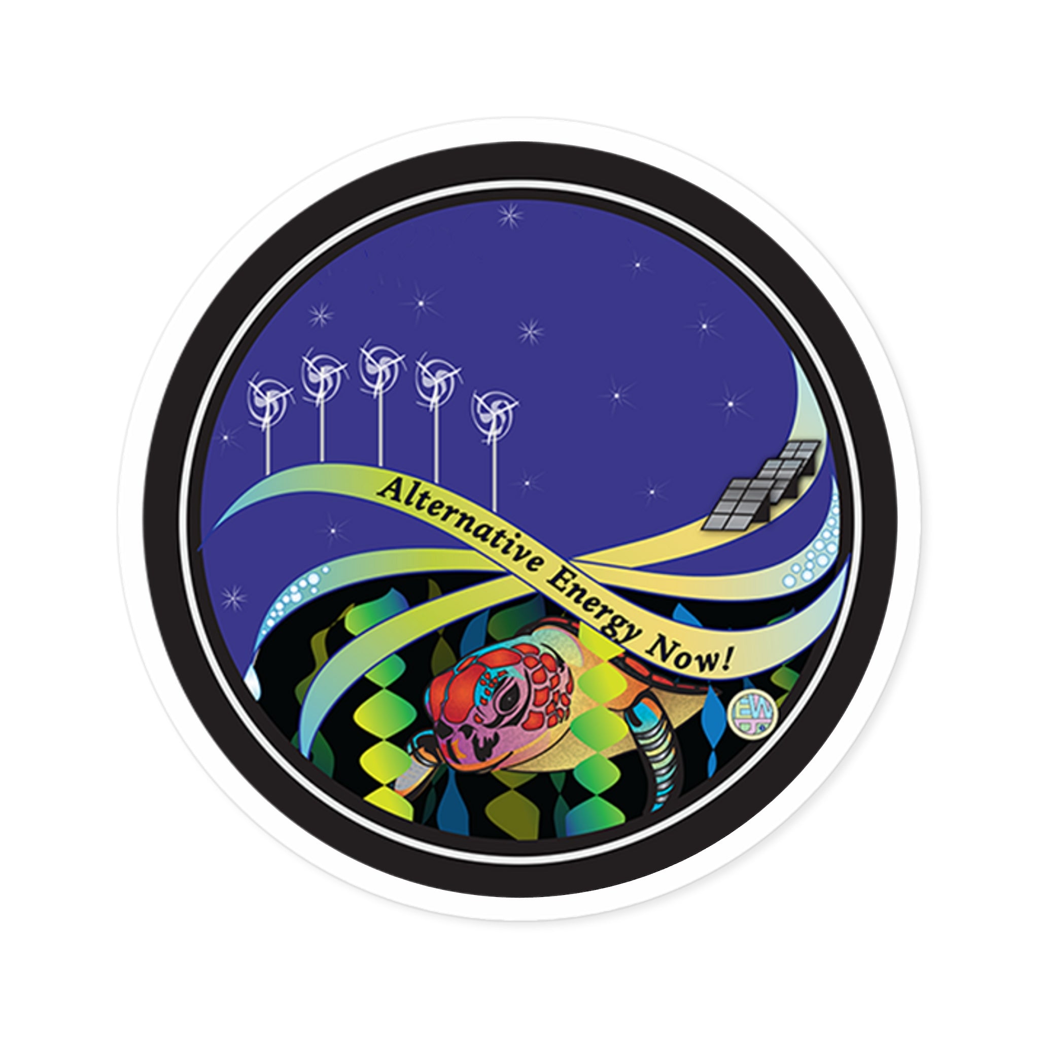 Alternative Energy Turtle Round Sticker
