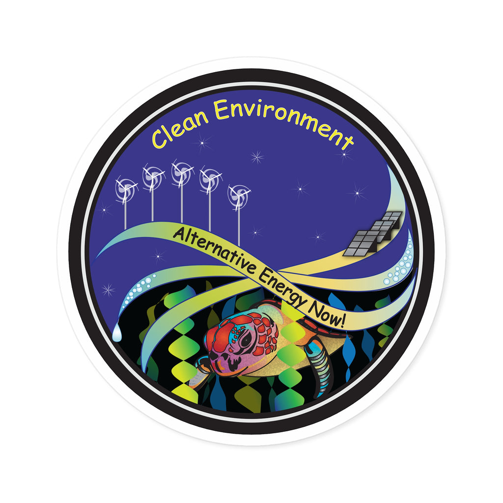 Alternative Energy Turtle Round Sticker